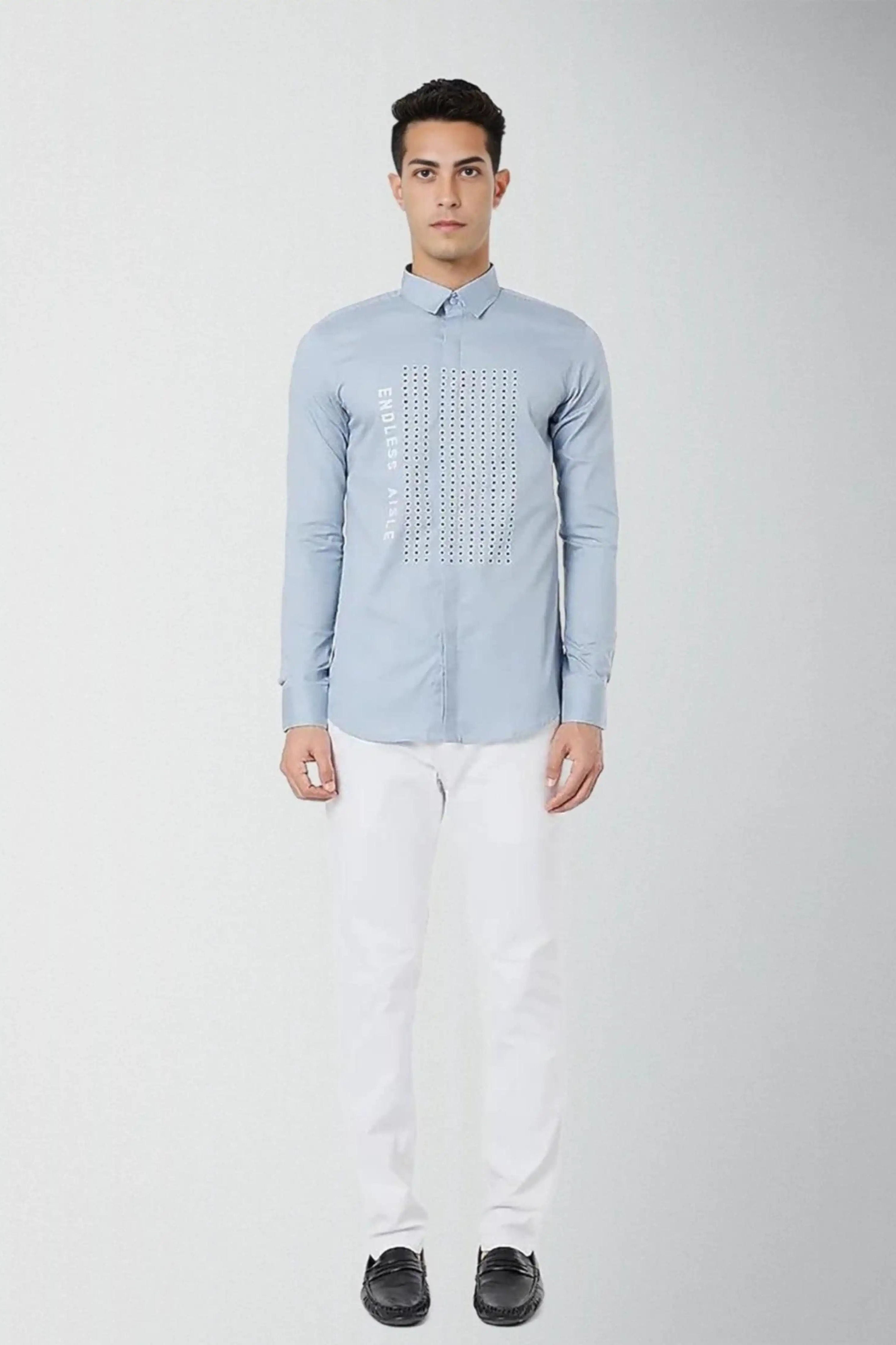 Printed Blue Shirt
