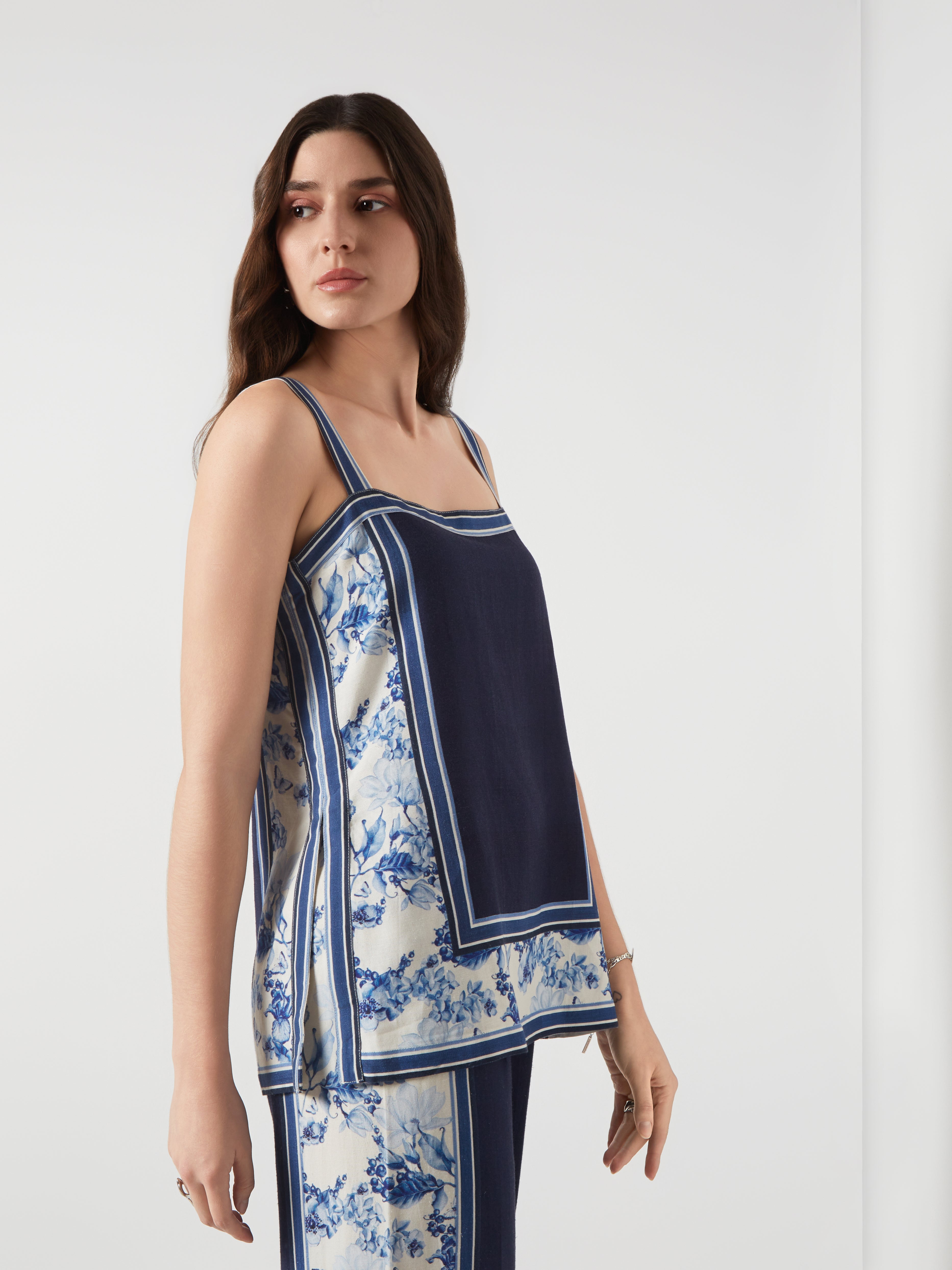 Bleu Creme Bloked Co-Ord Set