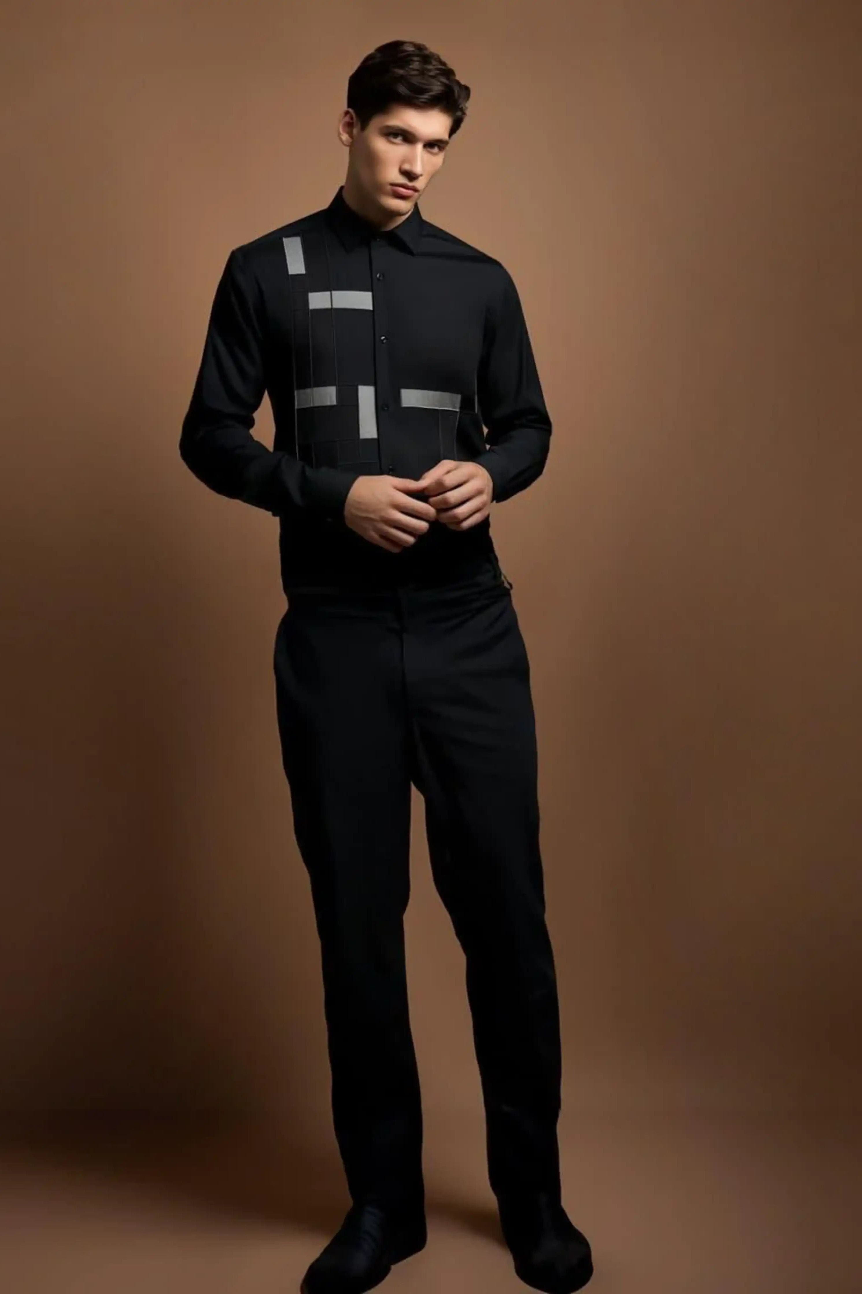 Embellished Party  Black Shirt
