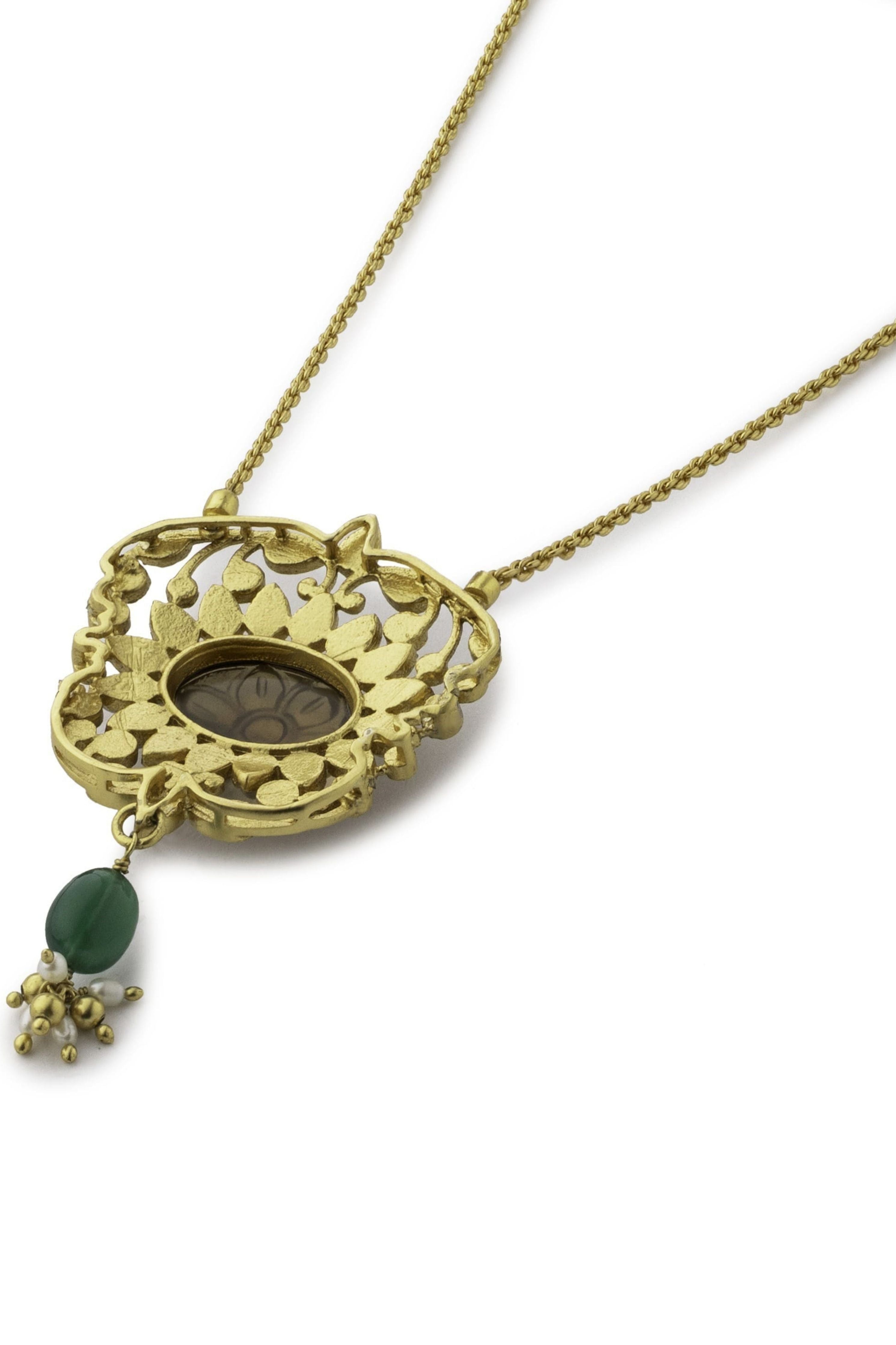 Gulmohar Mini Floralia Necklace Grey