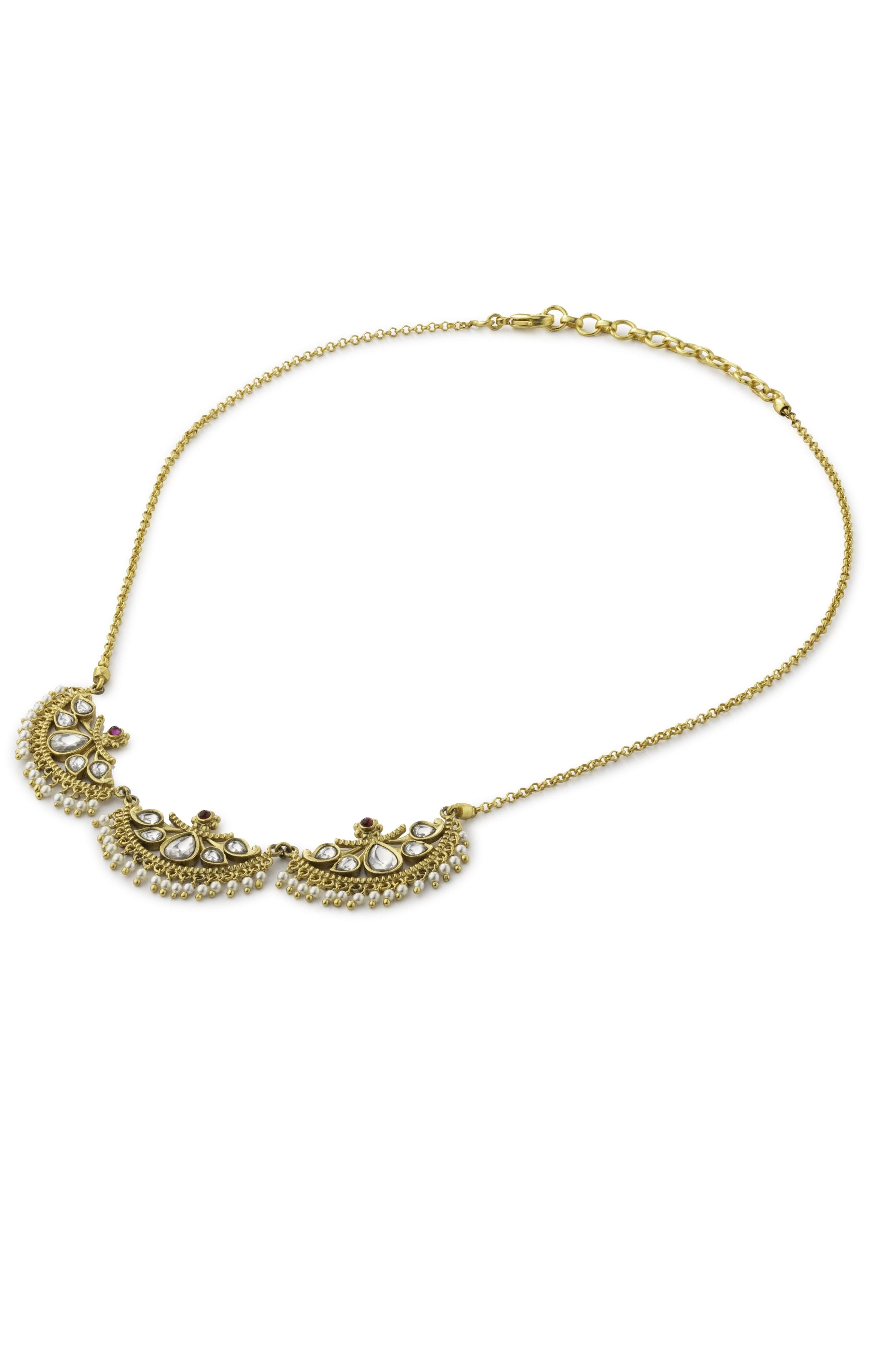 Gulmohar Crescent Necklace