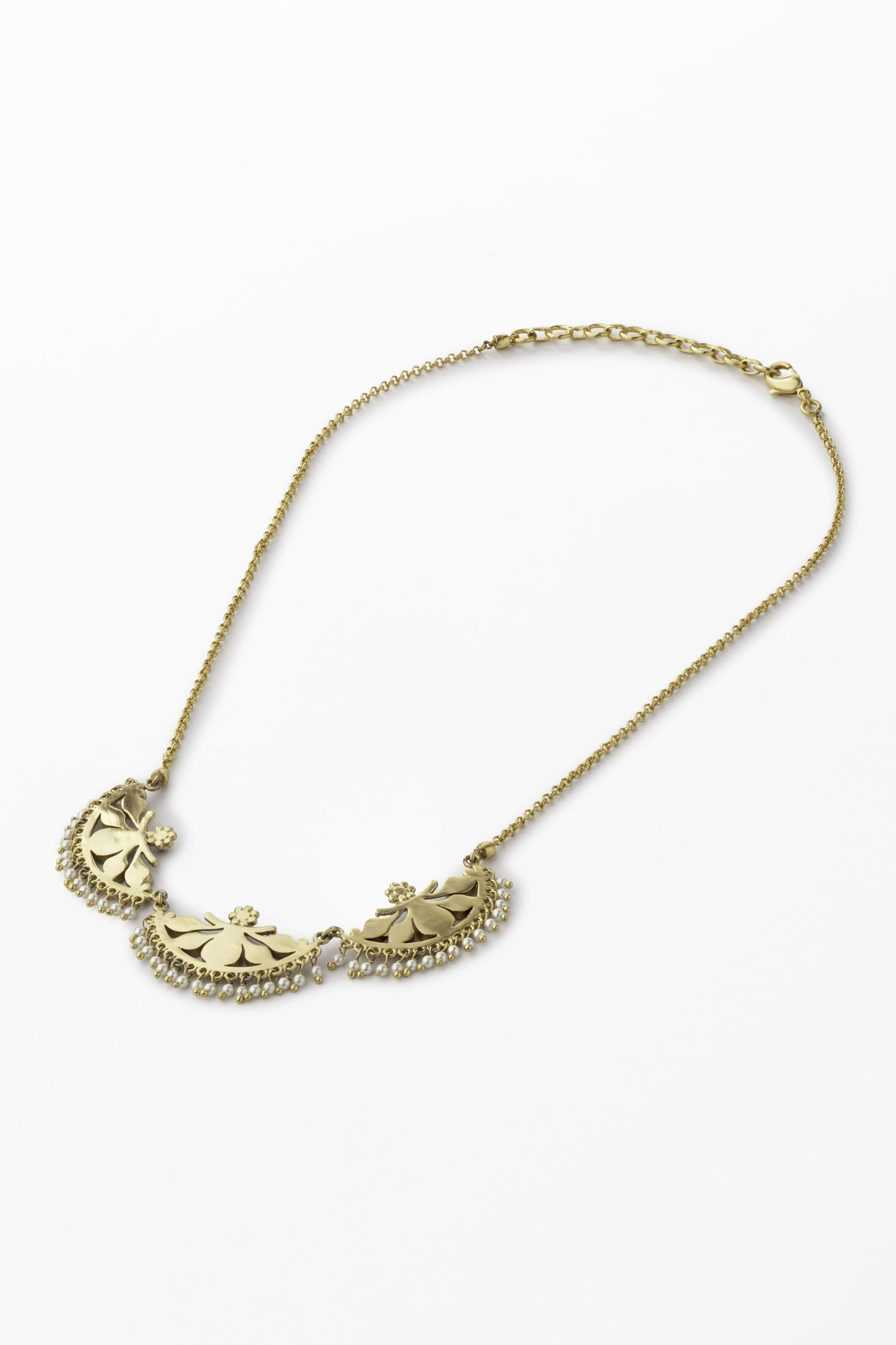 Gulmohar Crescent Necklace
