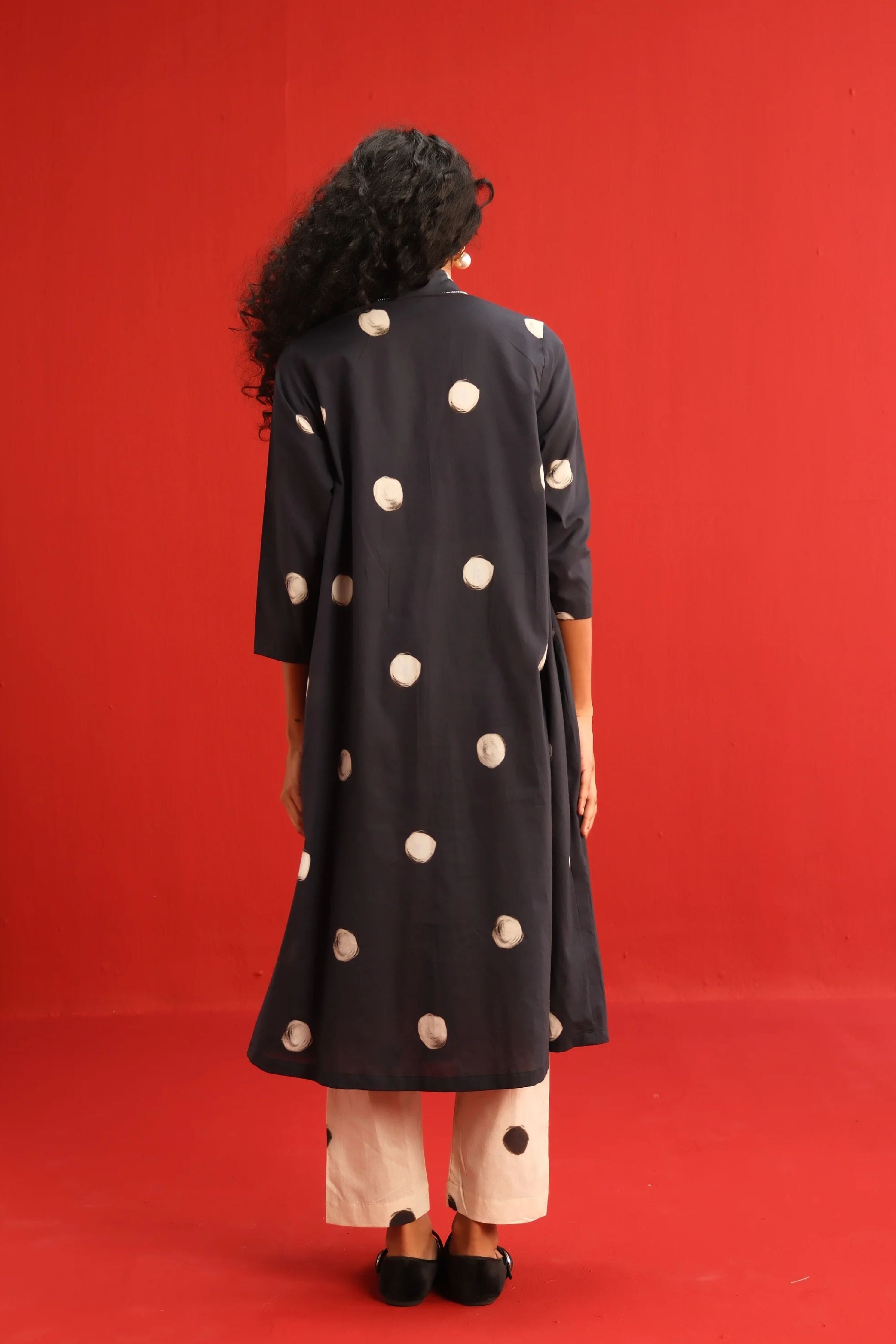 Polka A-line Kurta Set