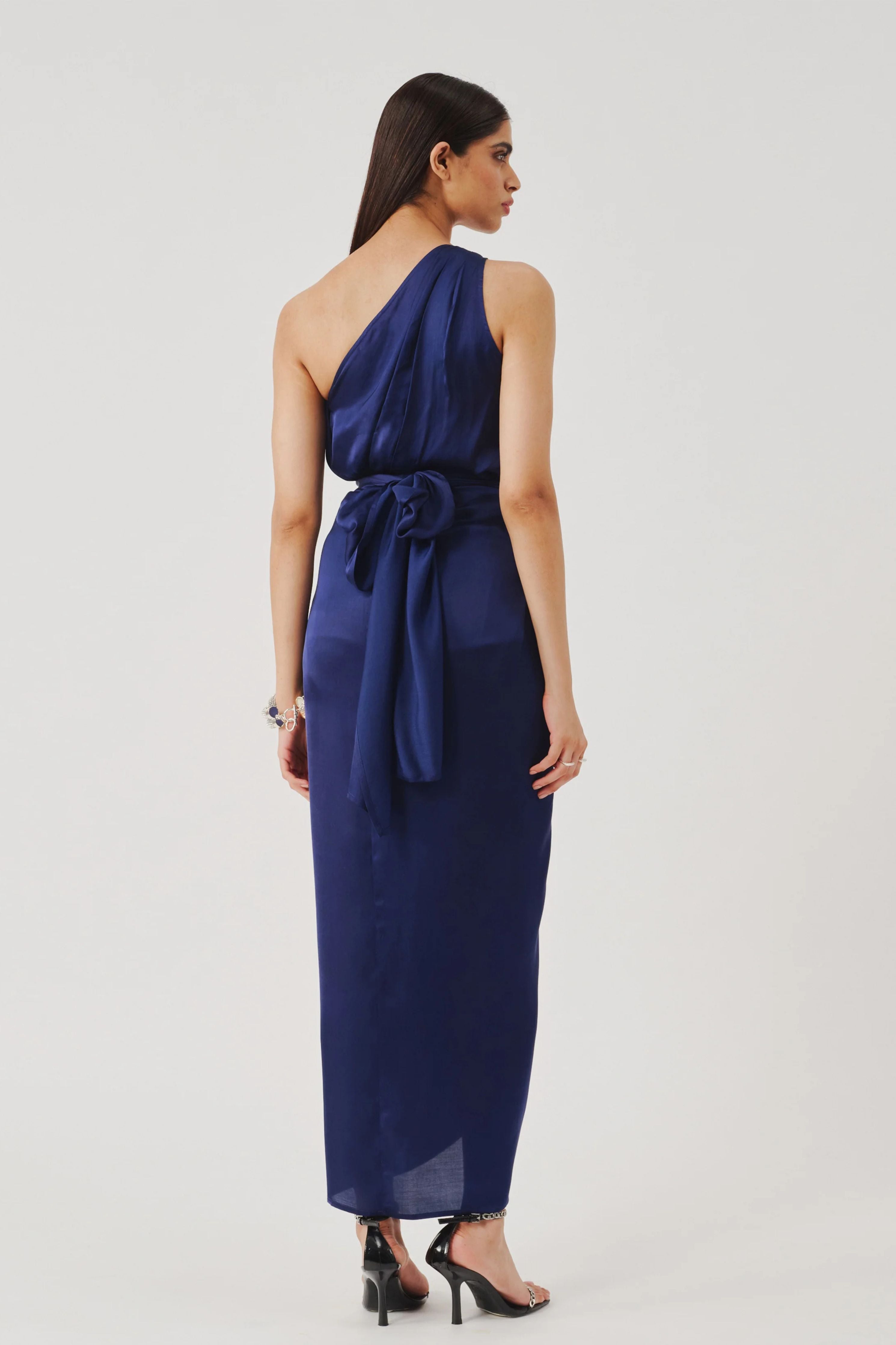 Deep Water Drape Sarong Dress