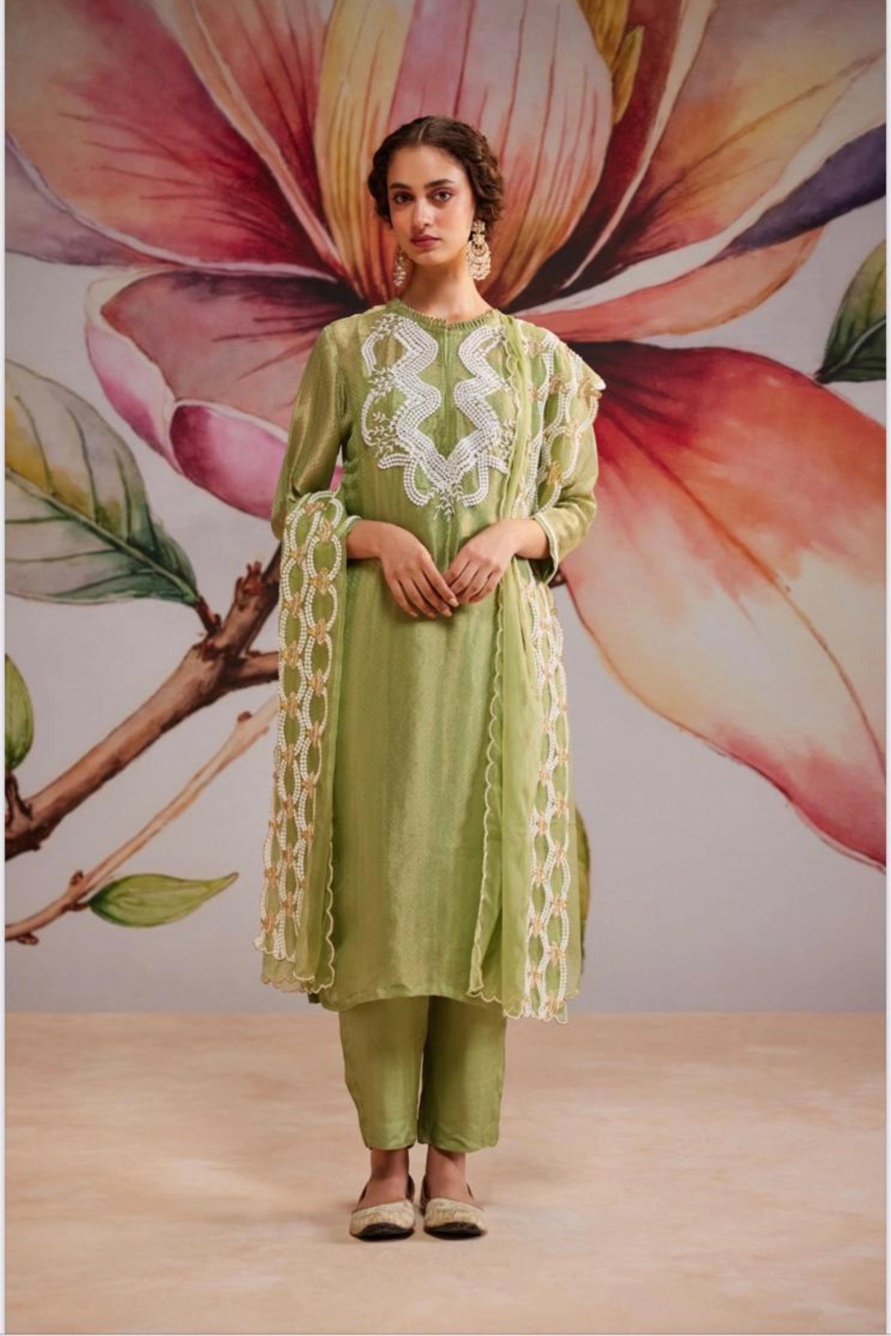 Green Kurta Set