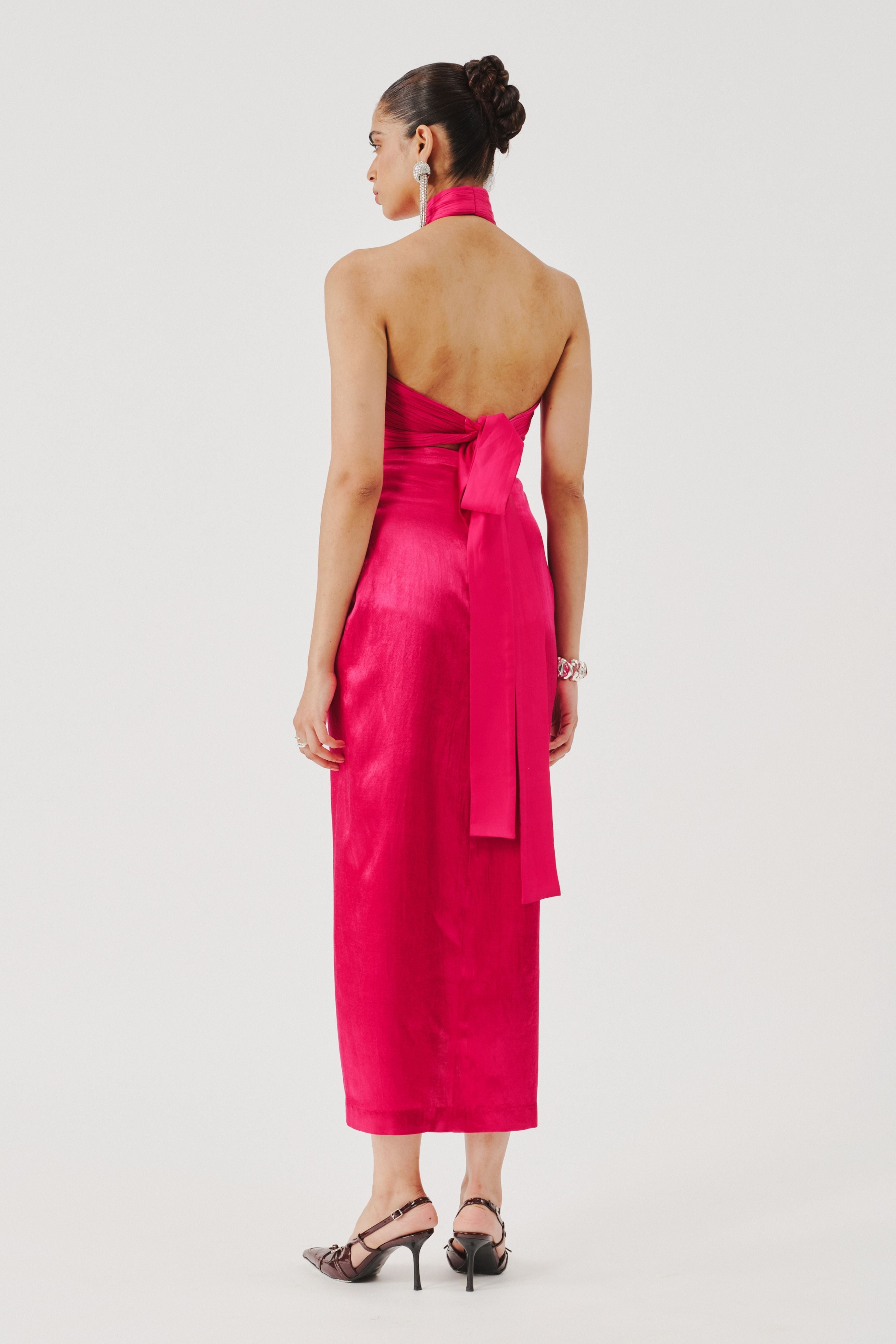 Hope Halter Neck Top in Hot Pink