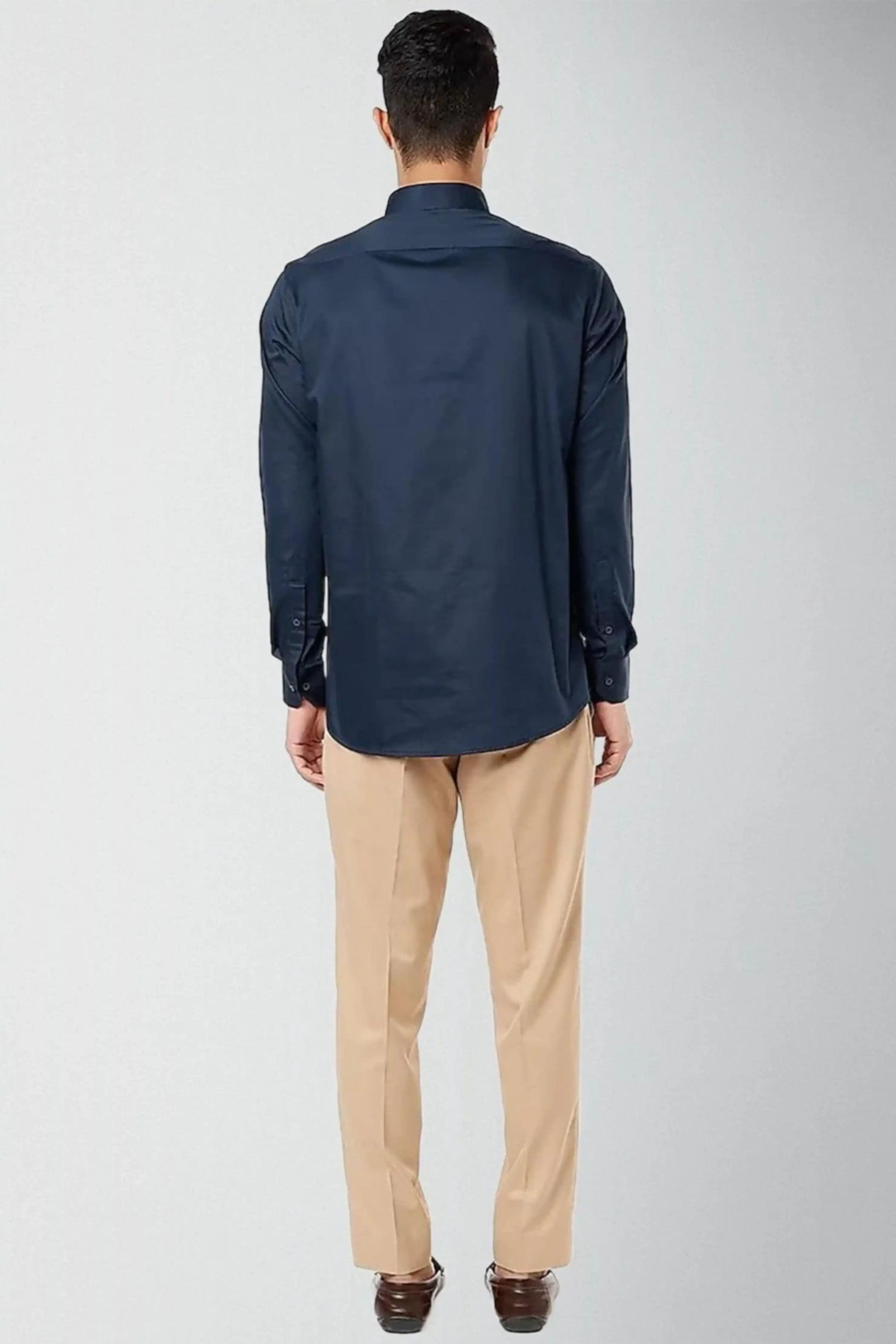 Printed Party Wear Navy Shirt