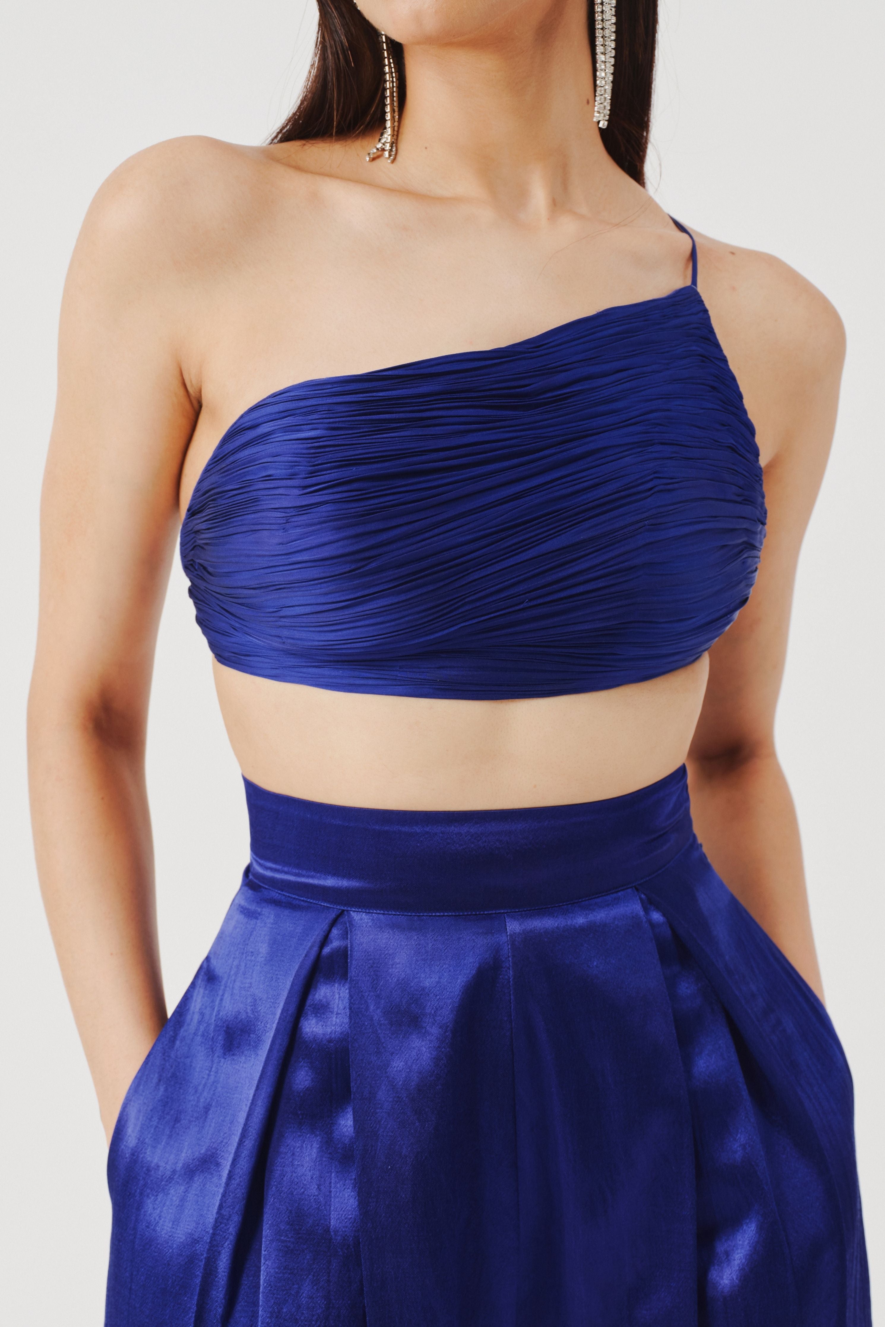Boulevard Pleated Pants In Blue