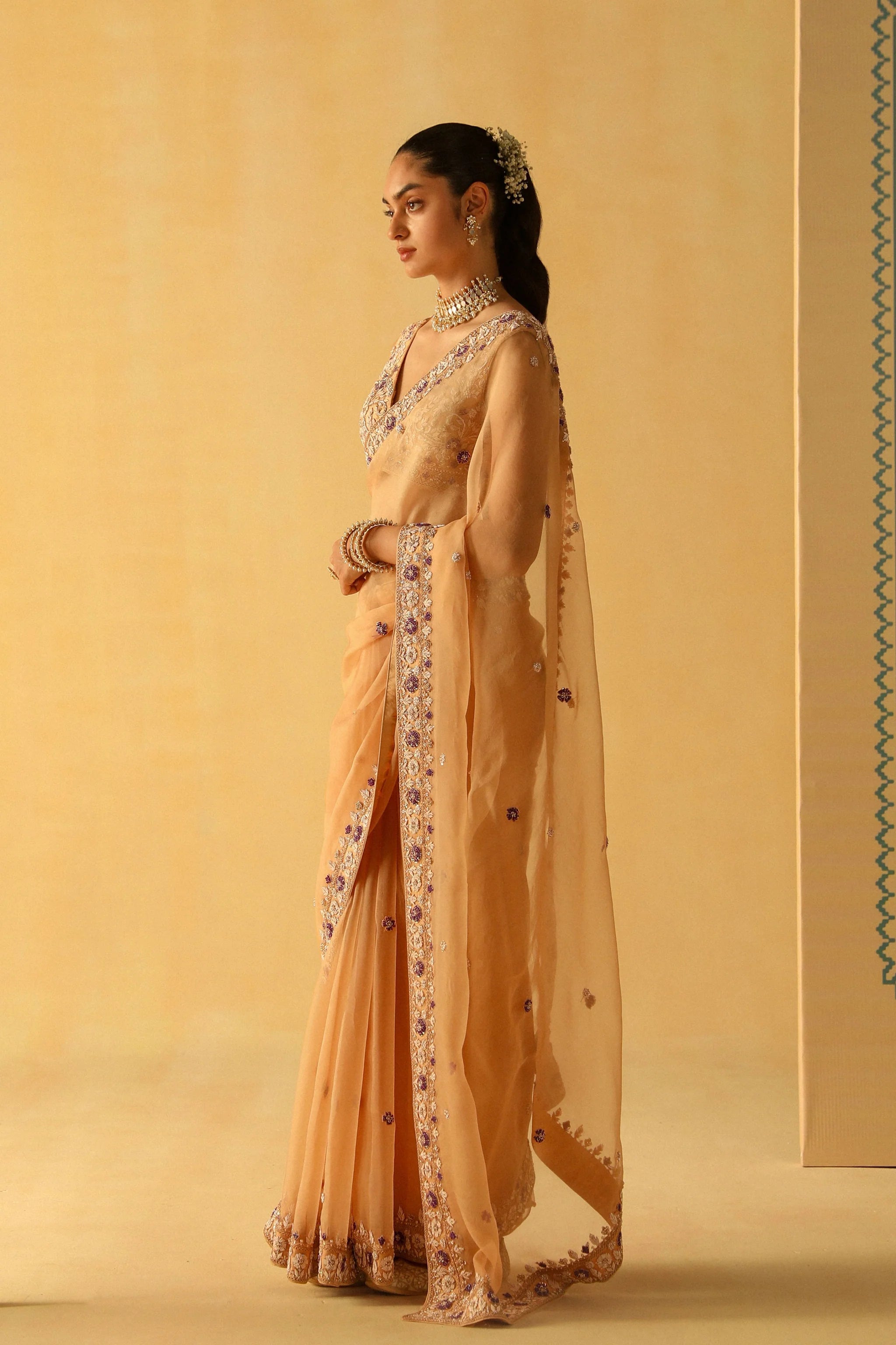 Hannah Gold Saree Set