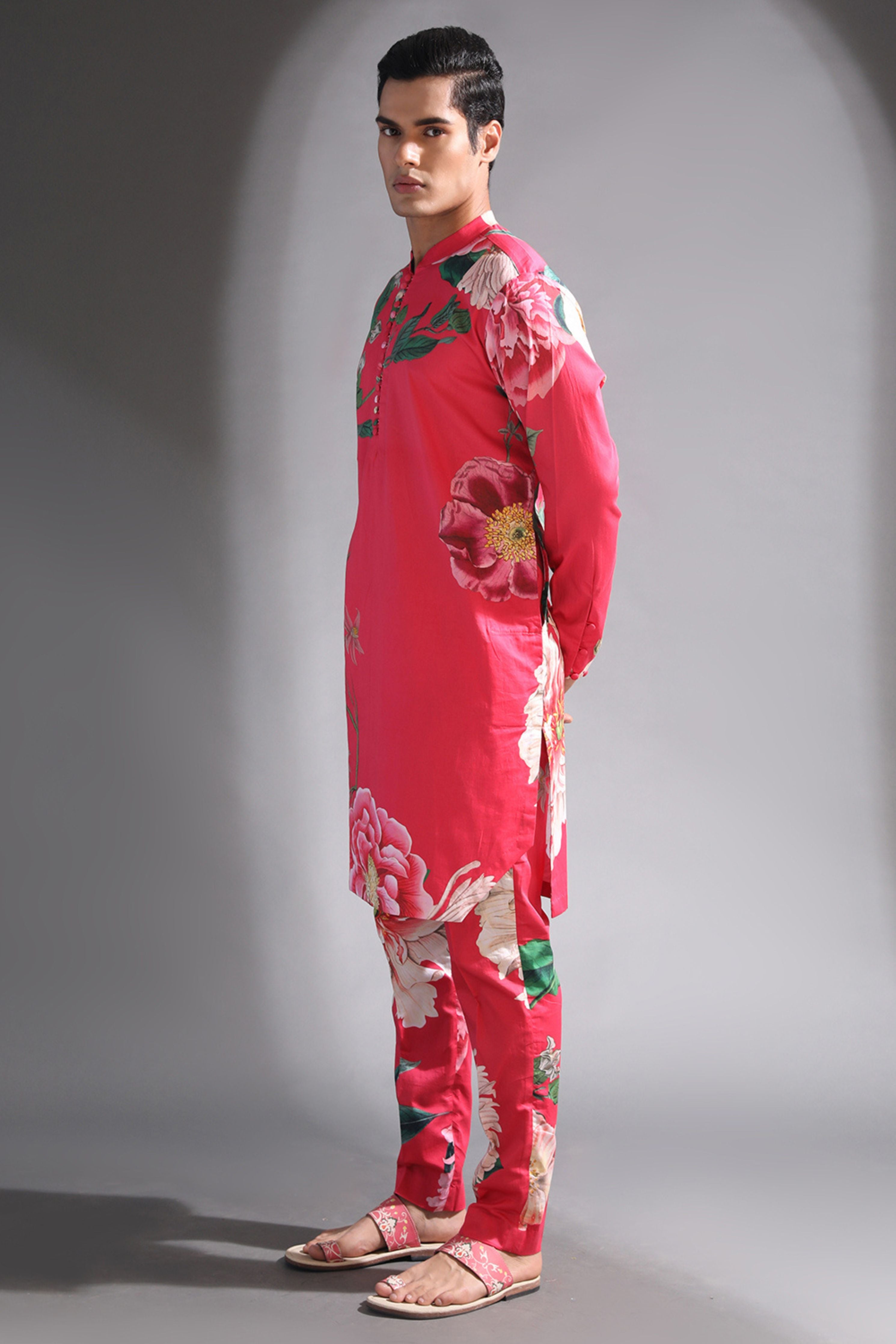 Swayam Red Floral Kurta Set