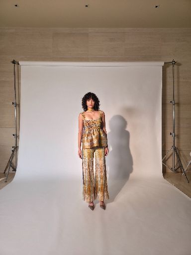 Wave Smocked Flared Pants