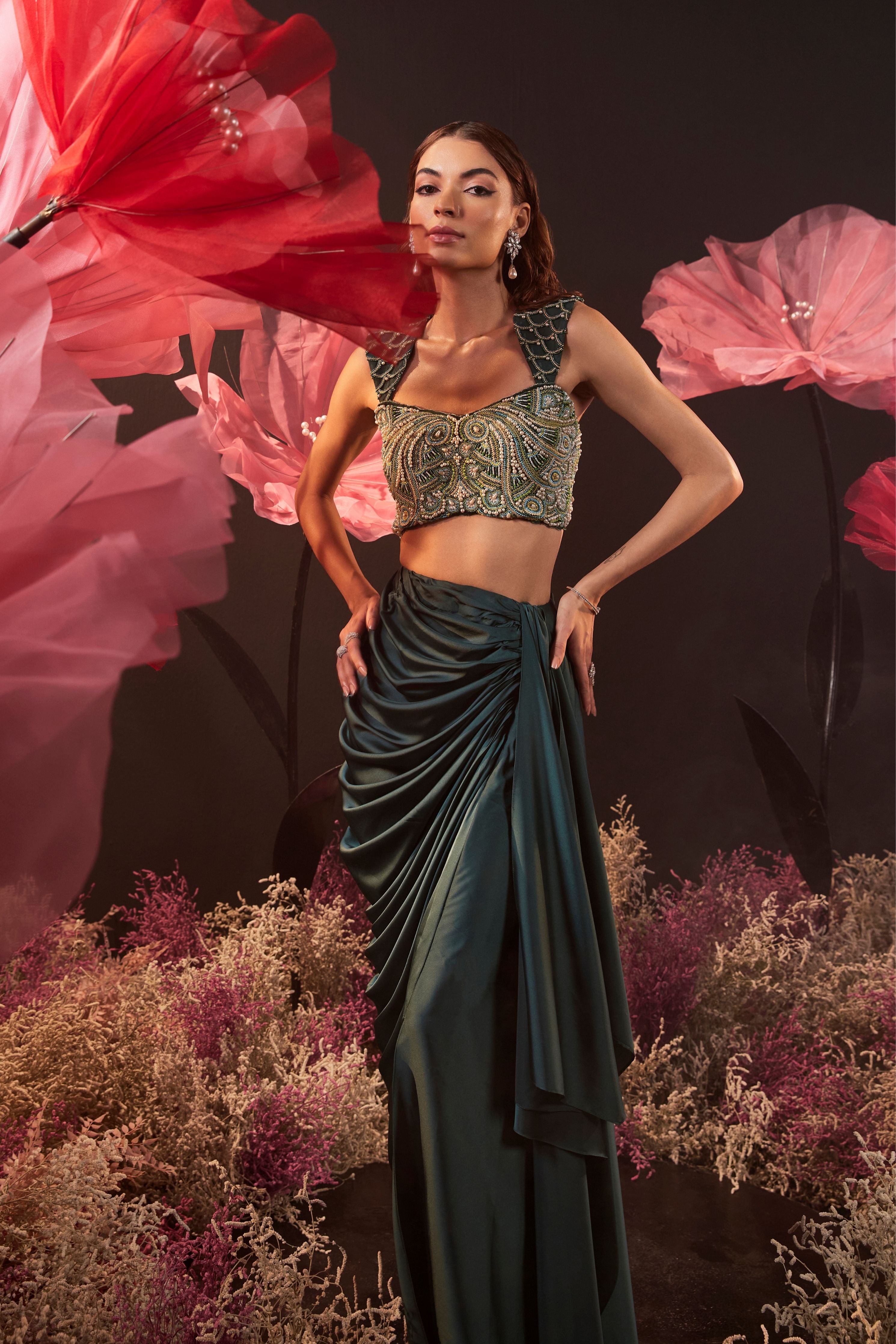 Green Drape Skirt