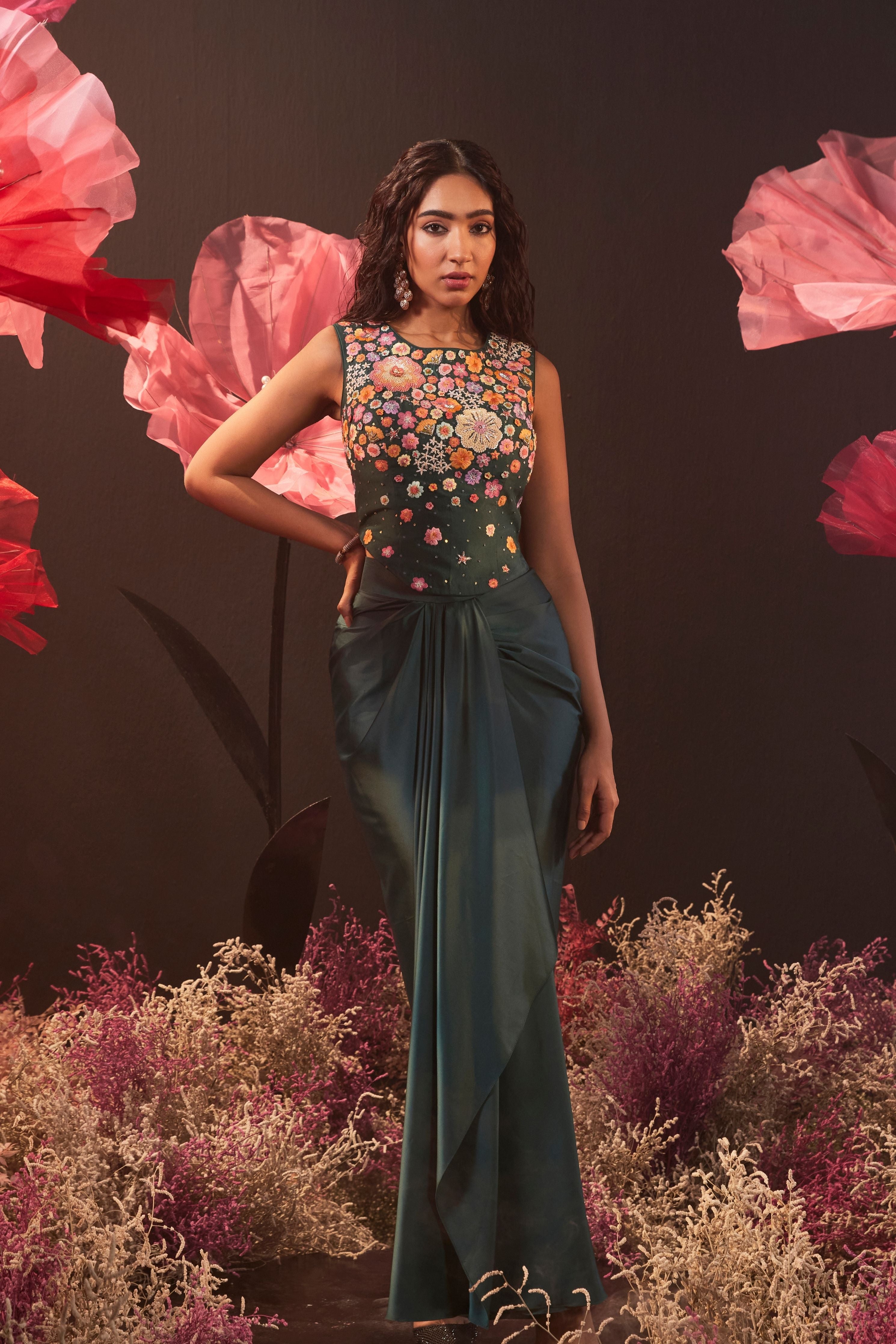 Mehbooba Drape Skirt Set