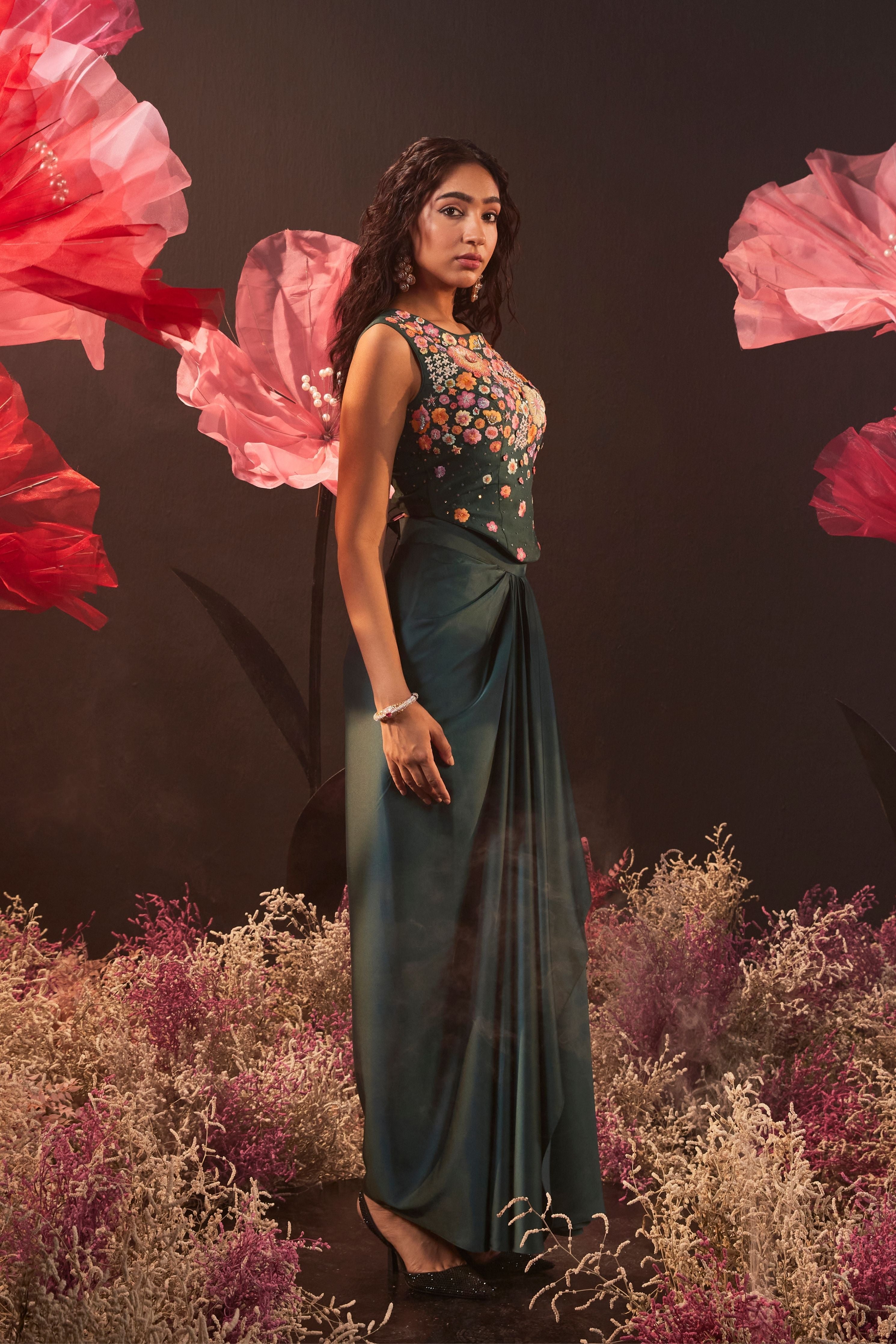 Mehbooba Drape Skirt Set