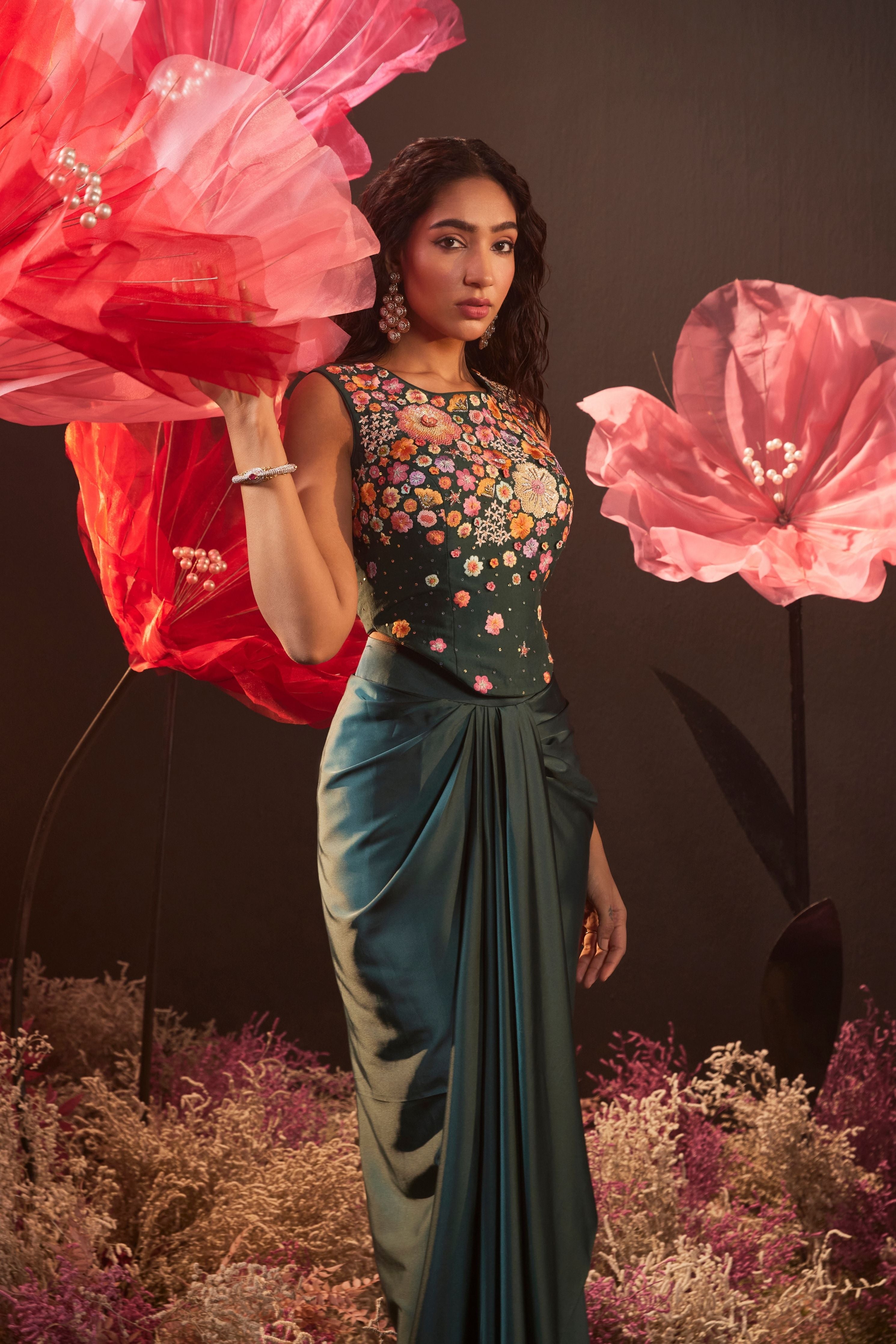 Mehbooba Drape Skirt Set