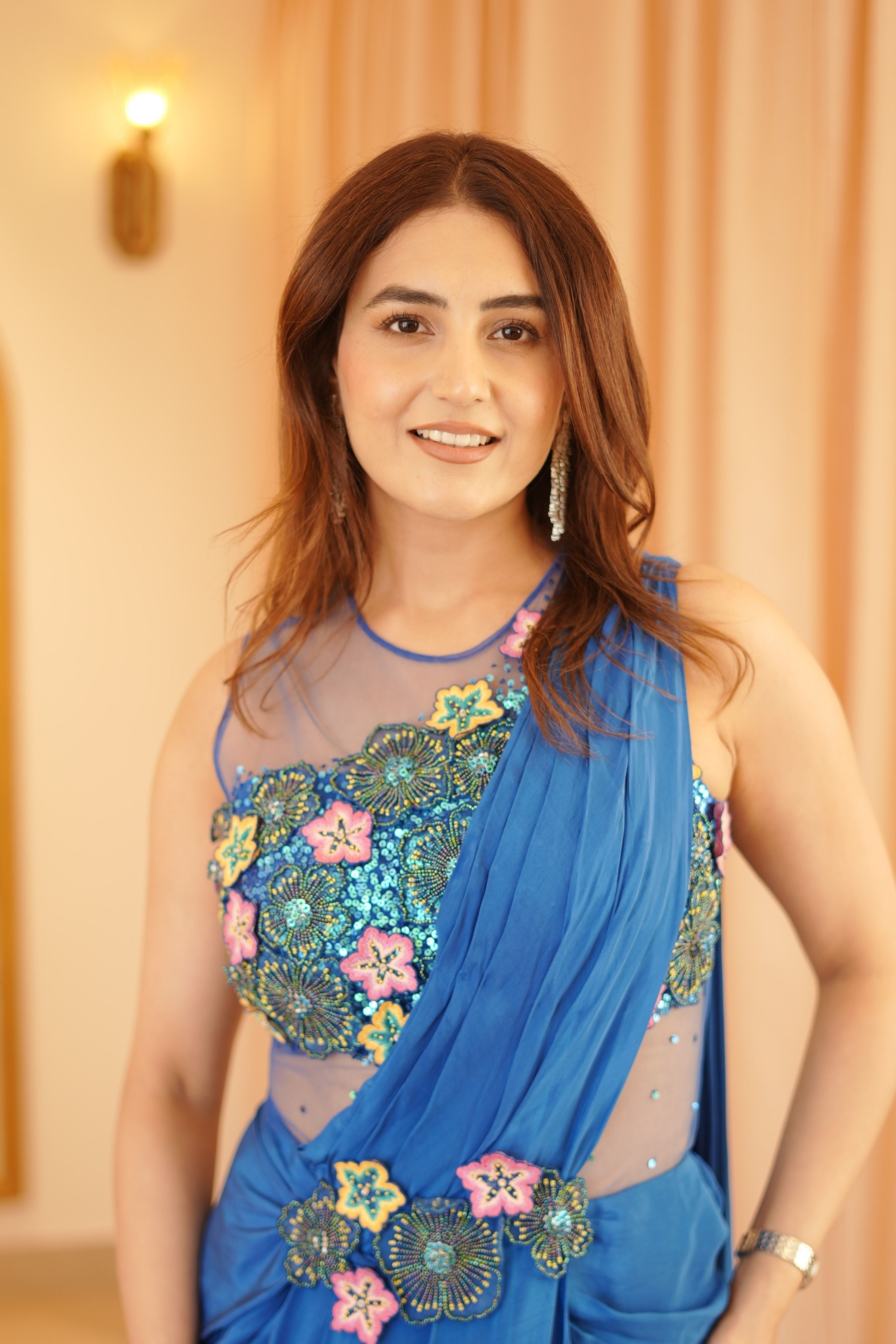 Neela Amber Draped Saree