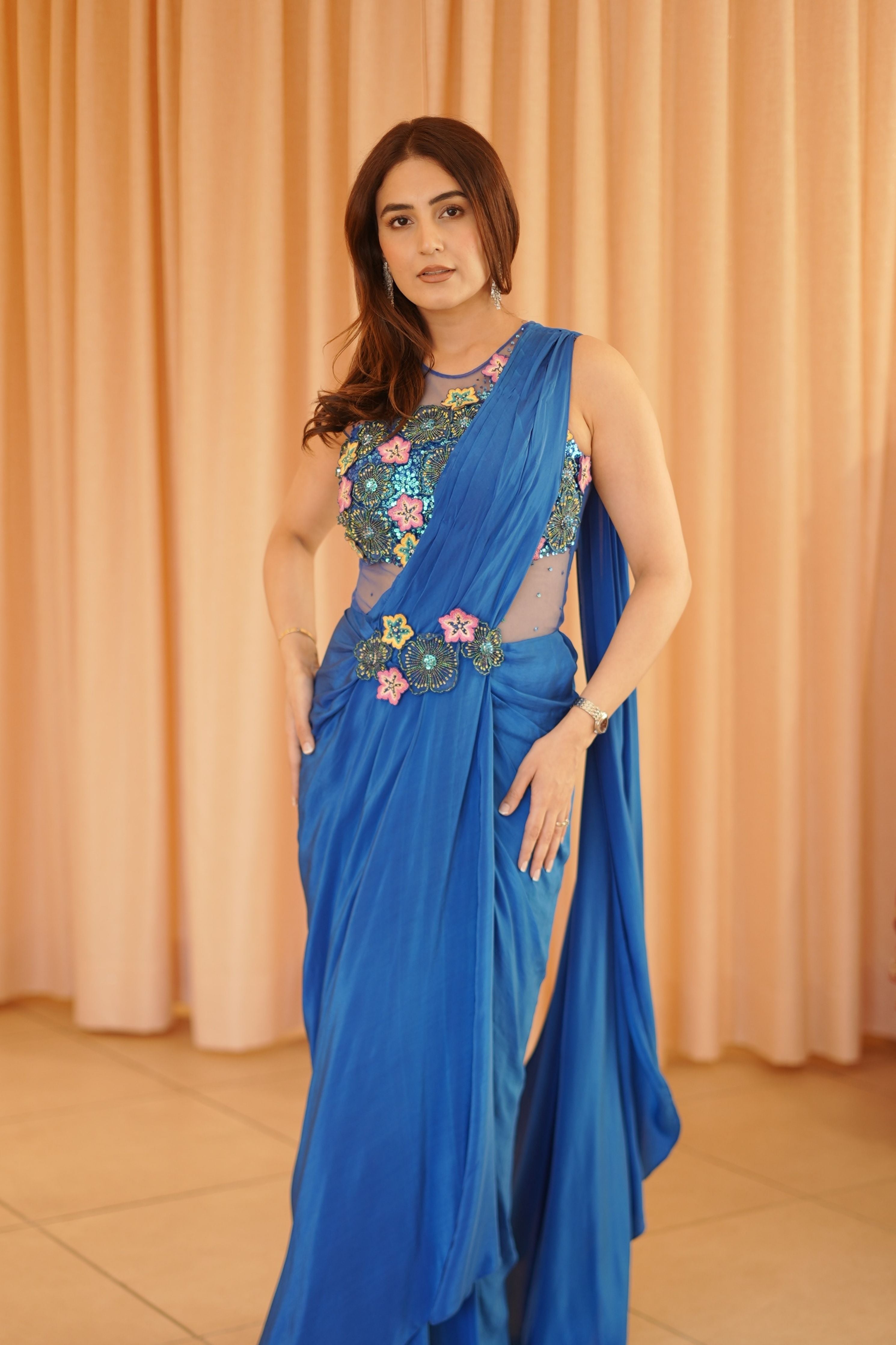 Neela Amber Draped Saree