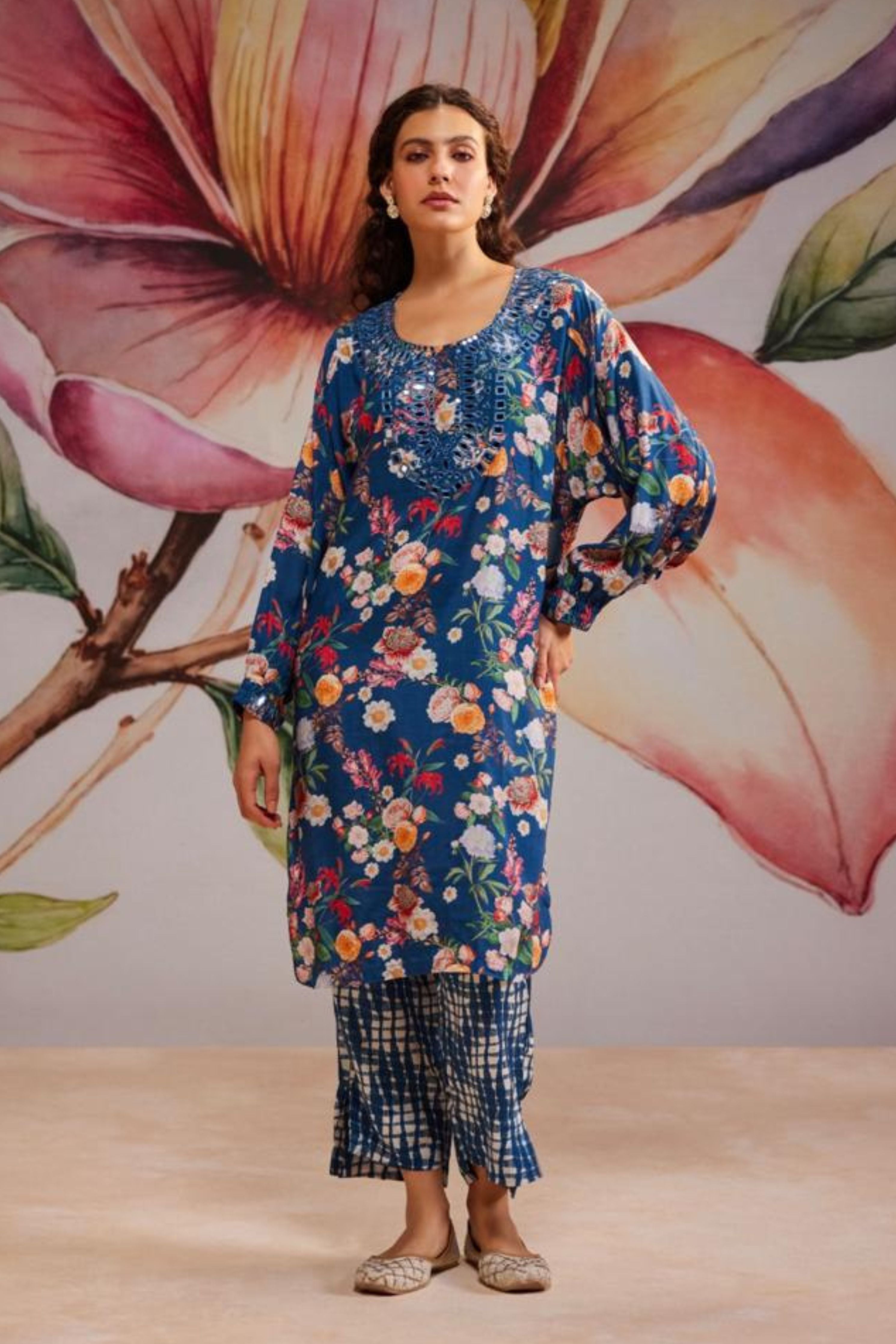 Blue Mirror Kurta Set