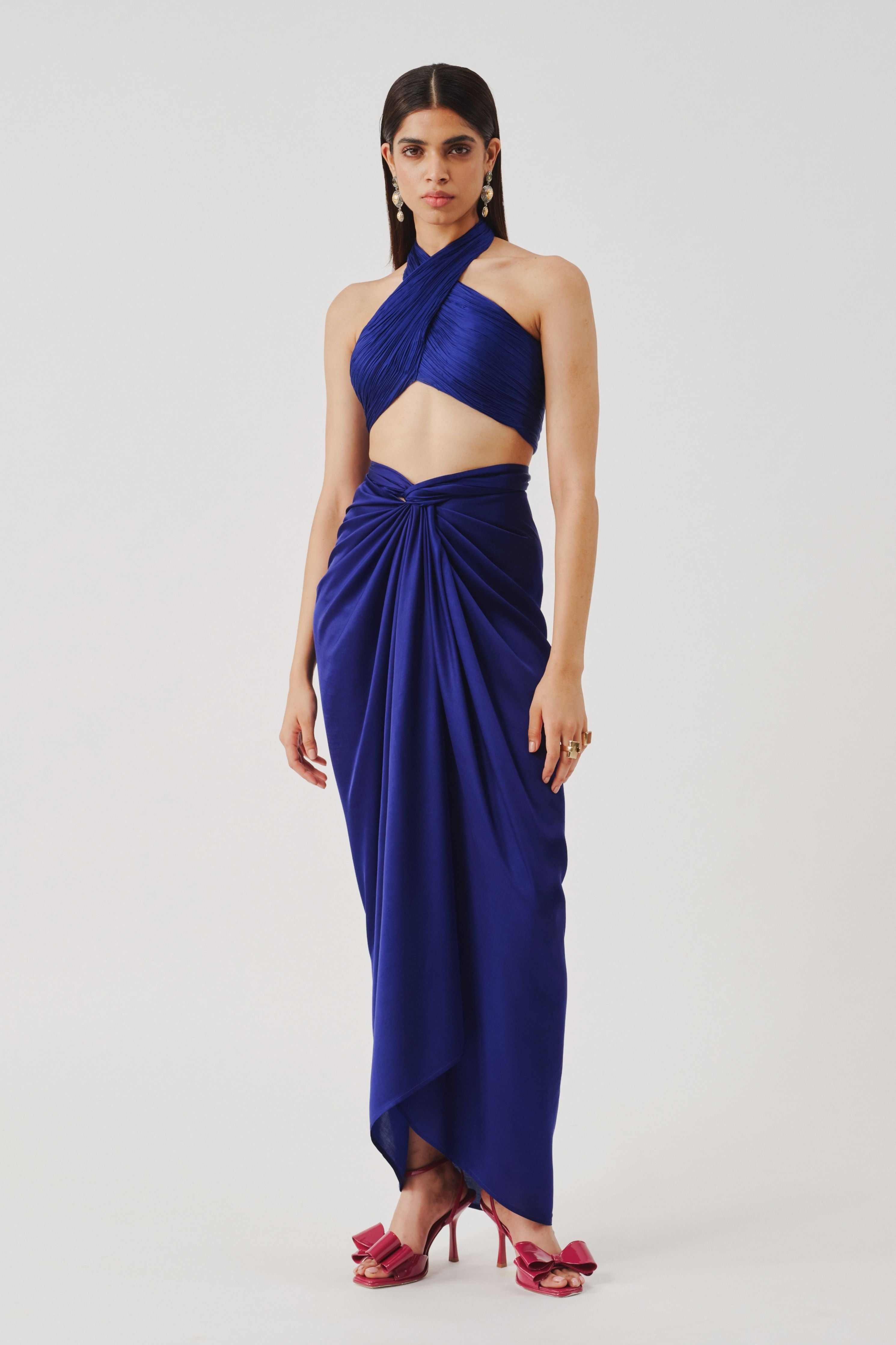 Hope Halter with Elastic Back in Blue
