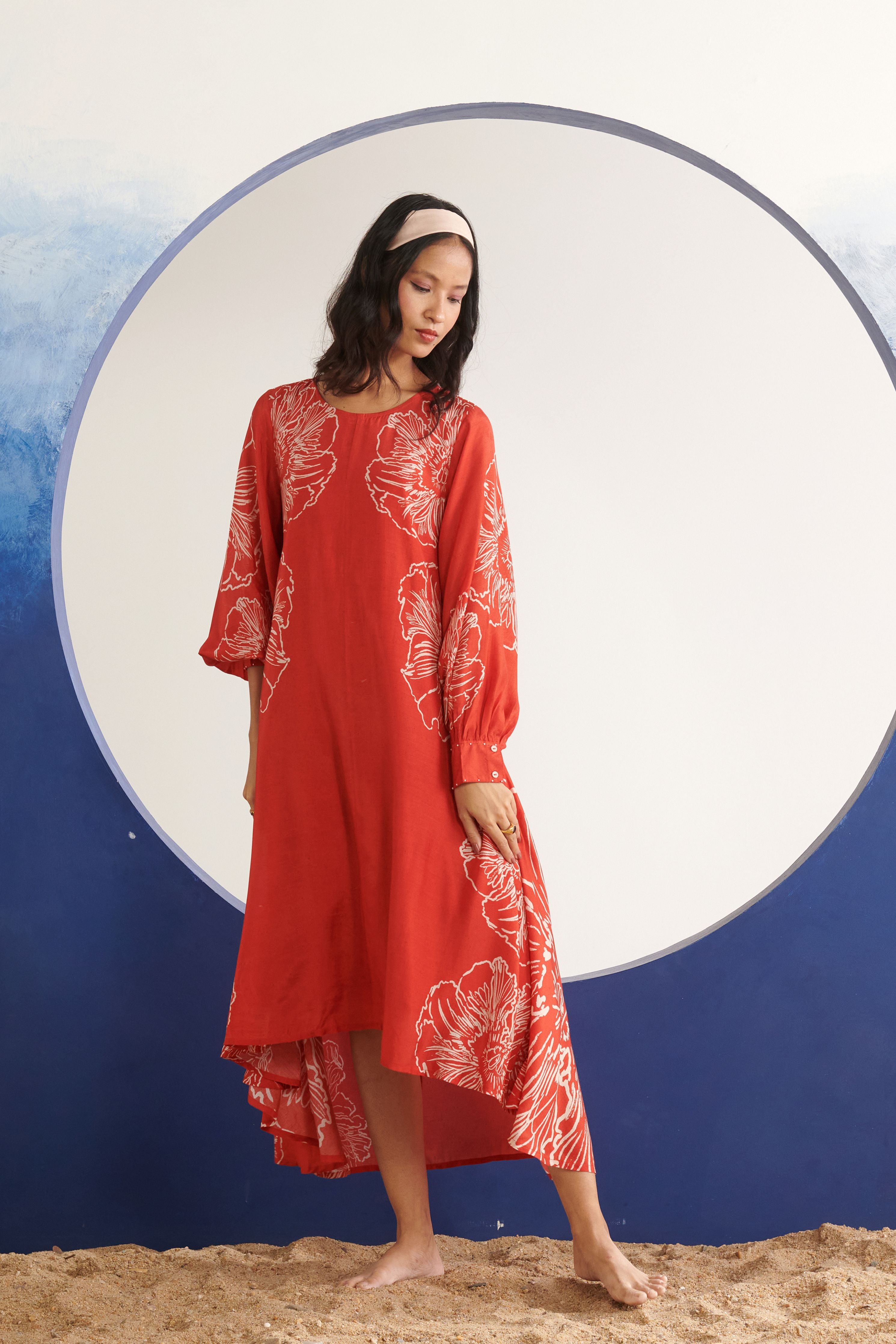 Celeste Coral High-Low Dress