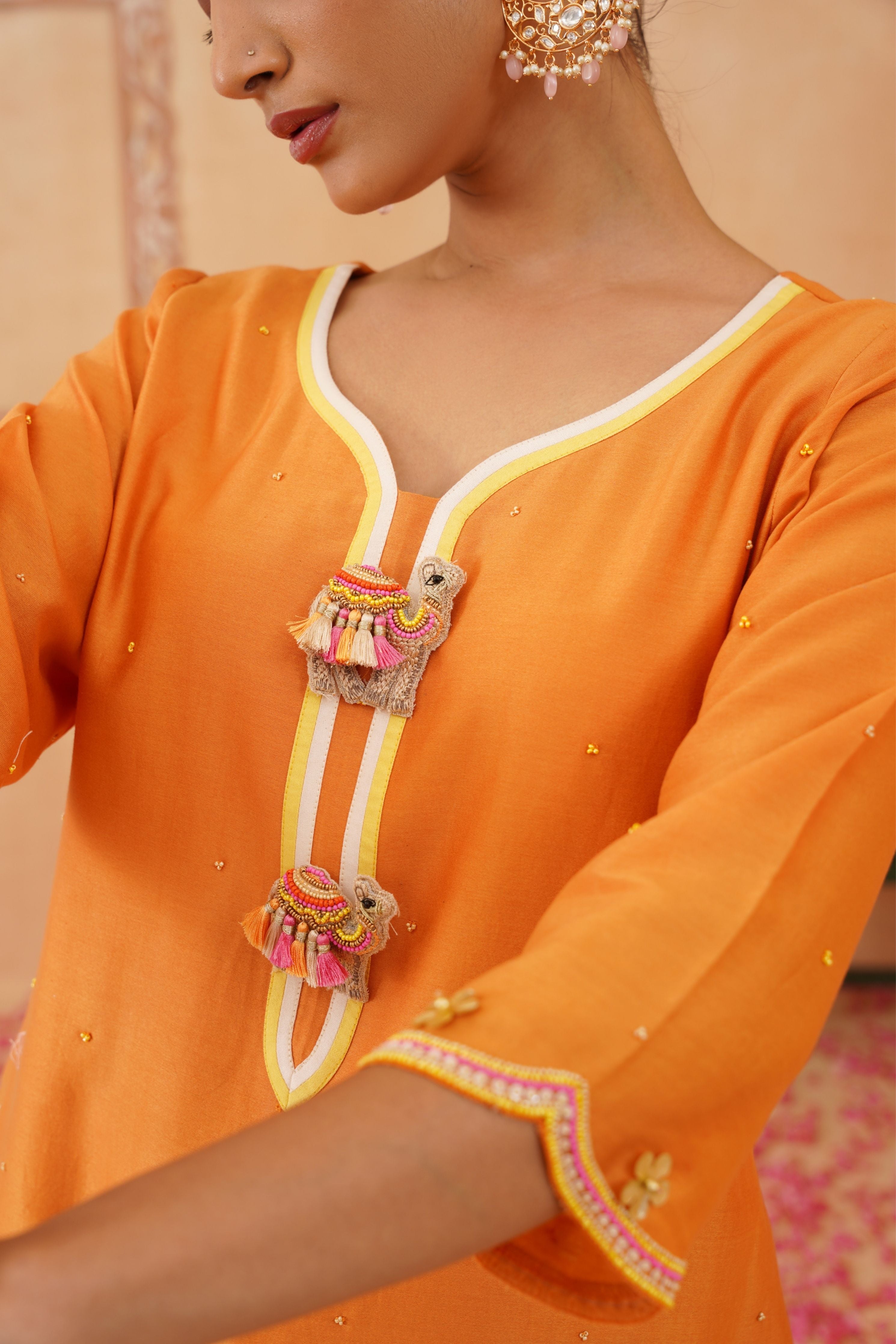 Orange Kurta Set
