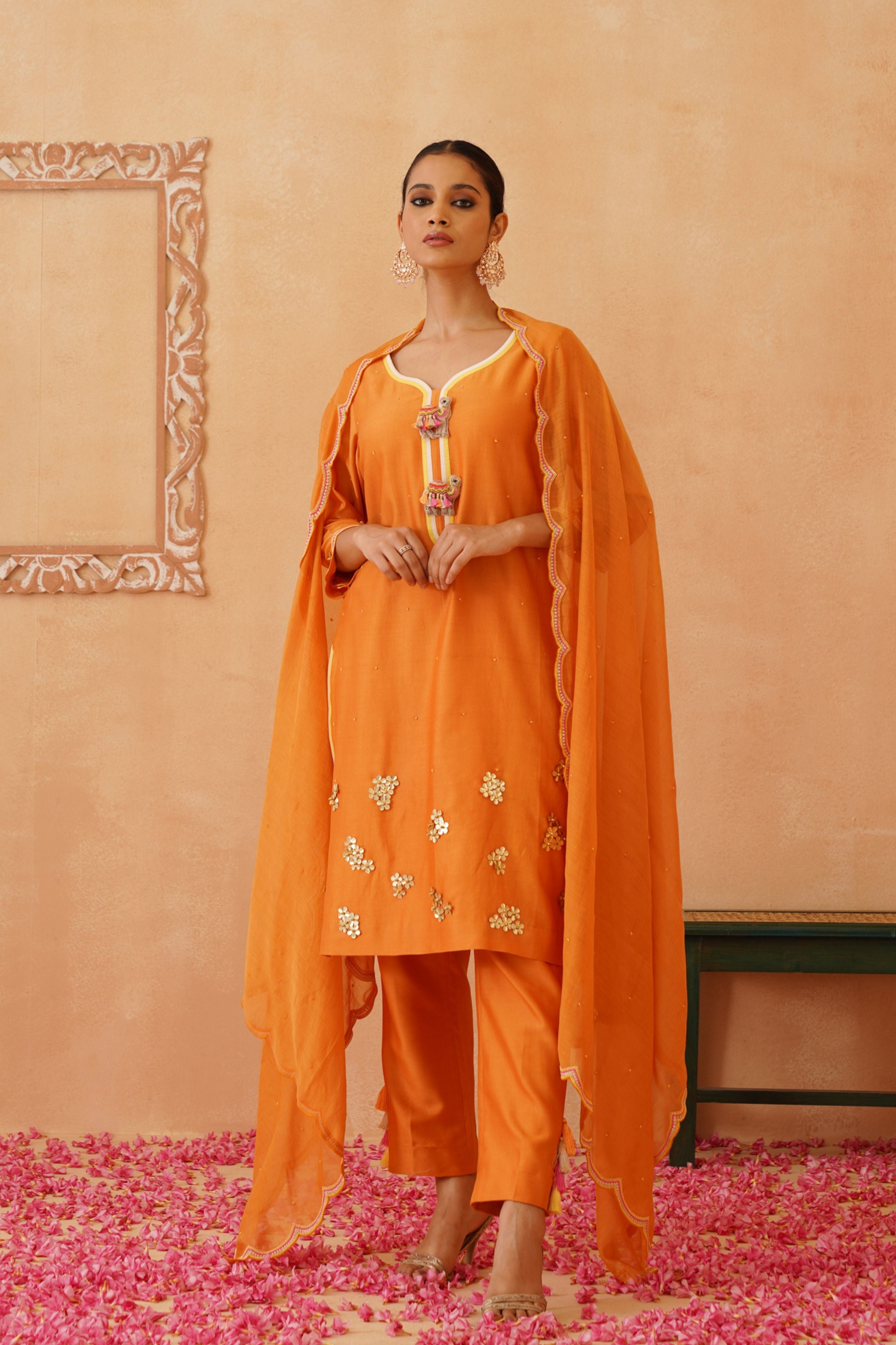 Orange Kurta Set