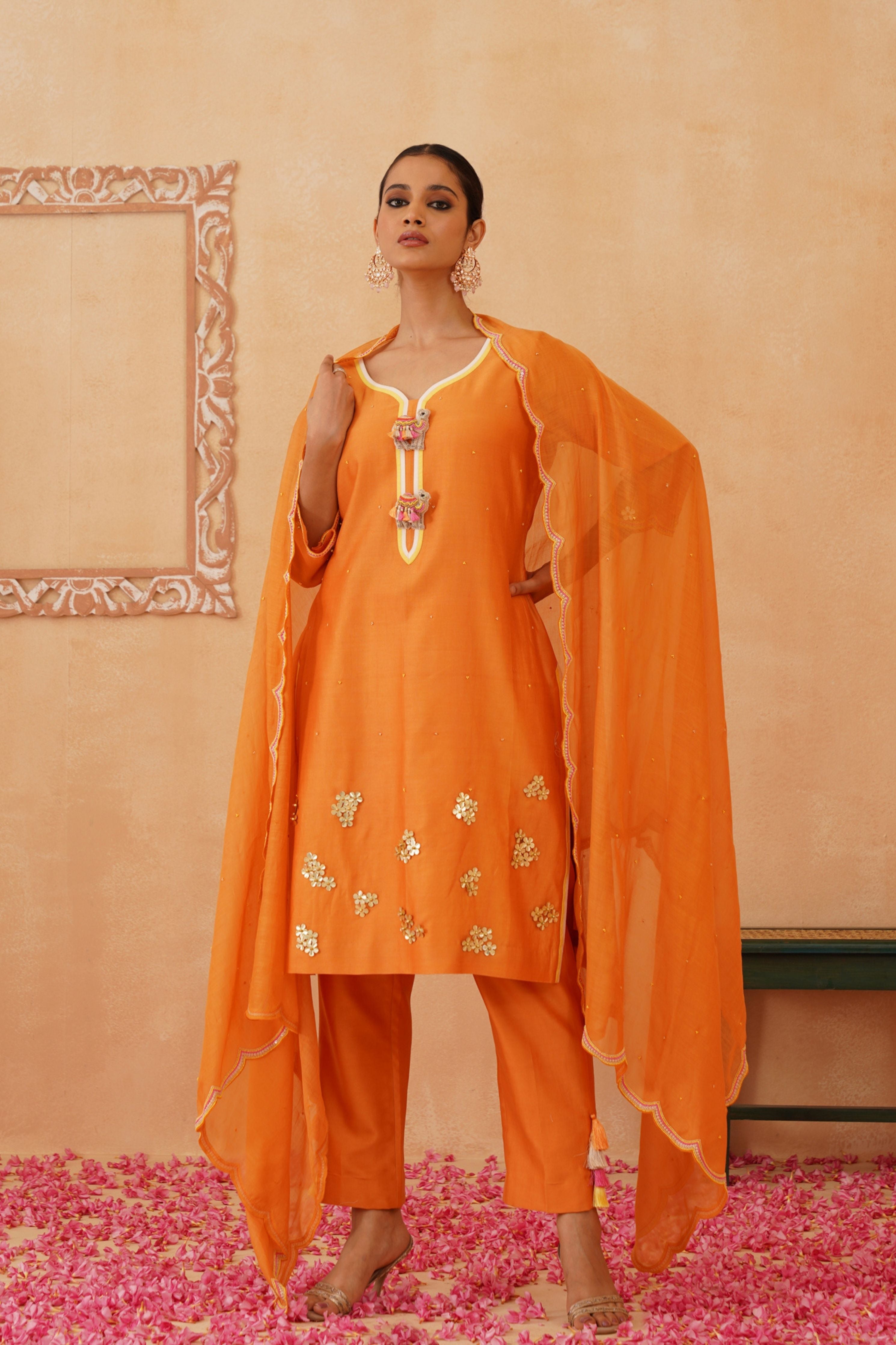 Orange Kurta Set