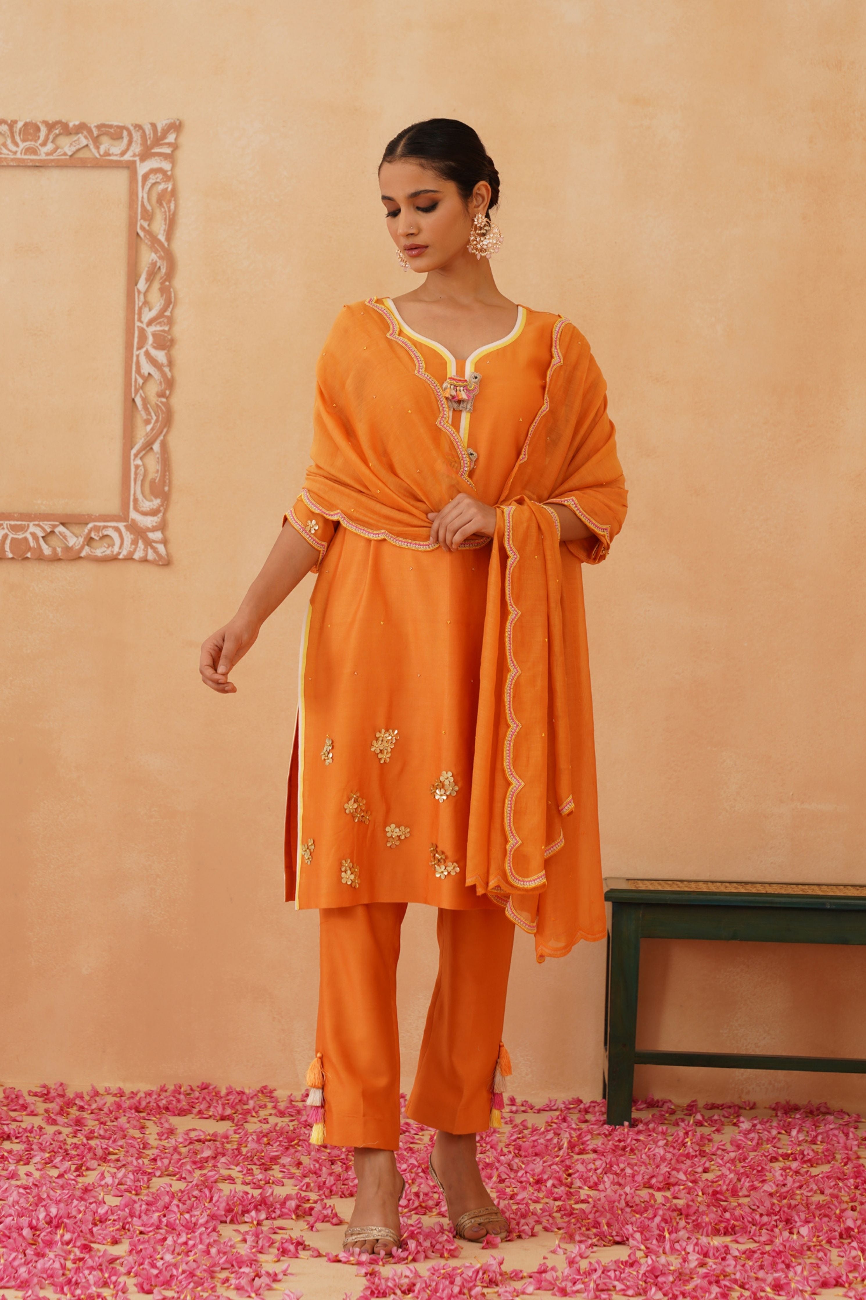 Orange Kurta Set