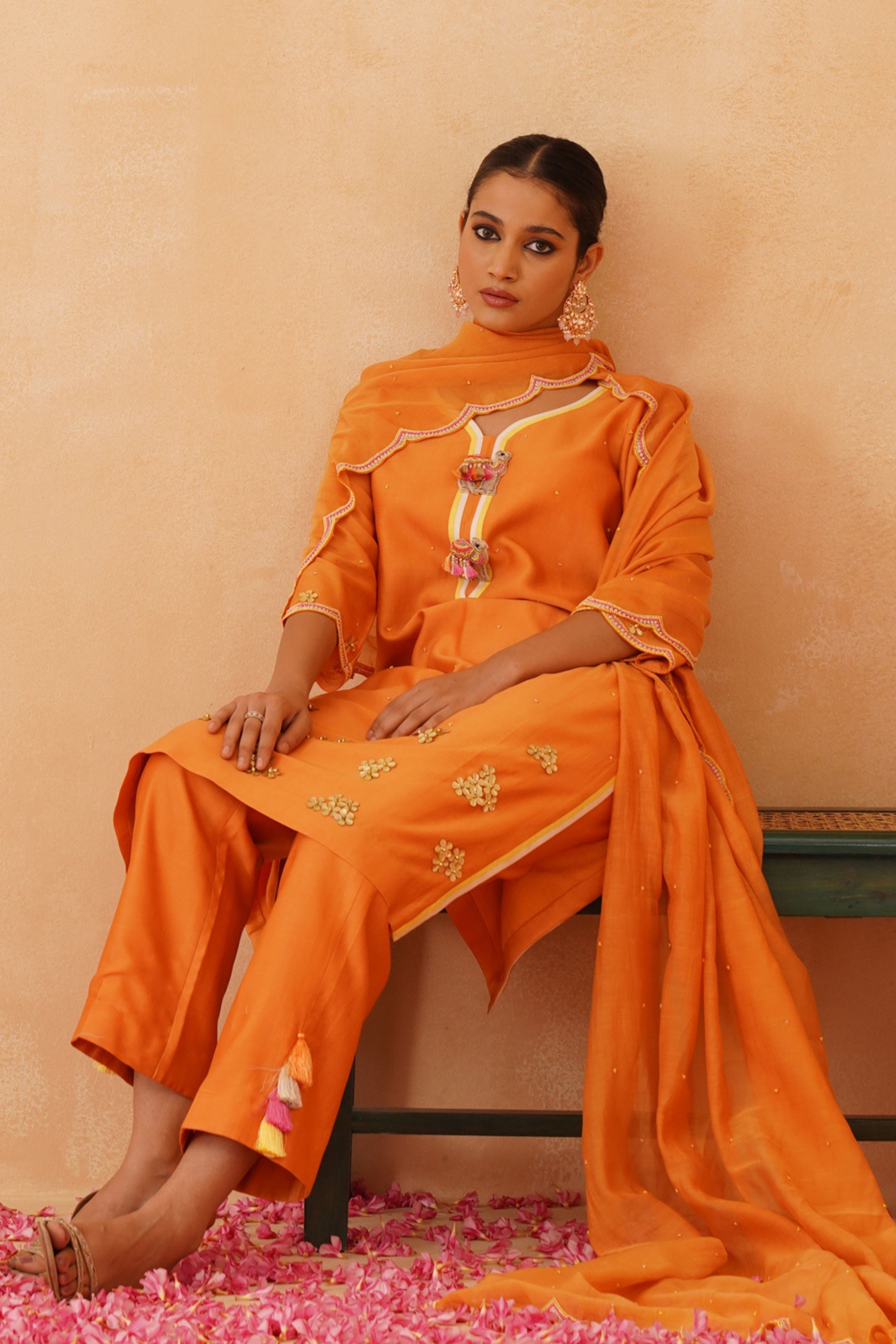 Orange Kurta Set