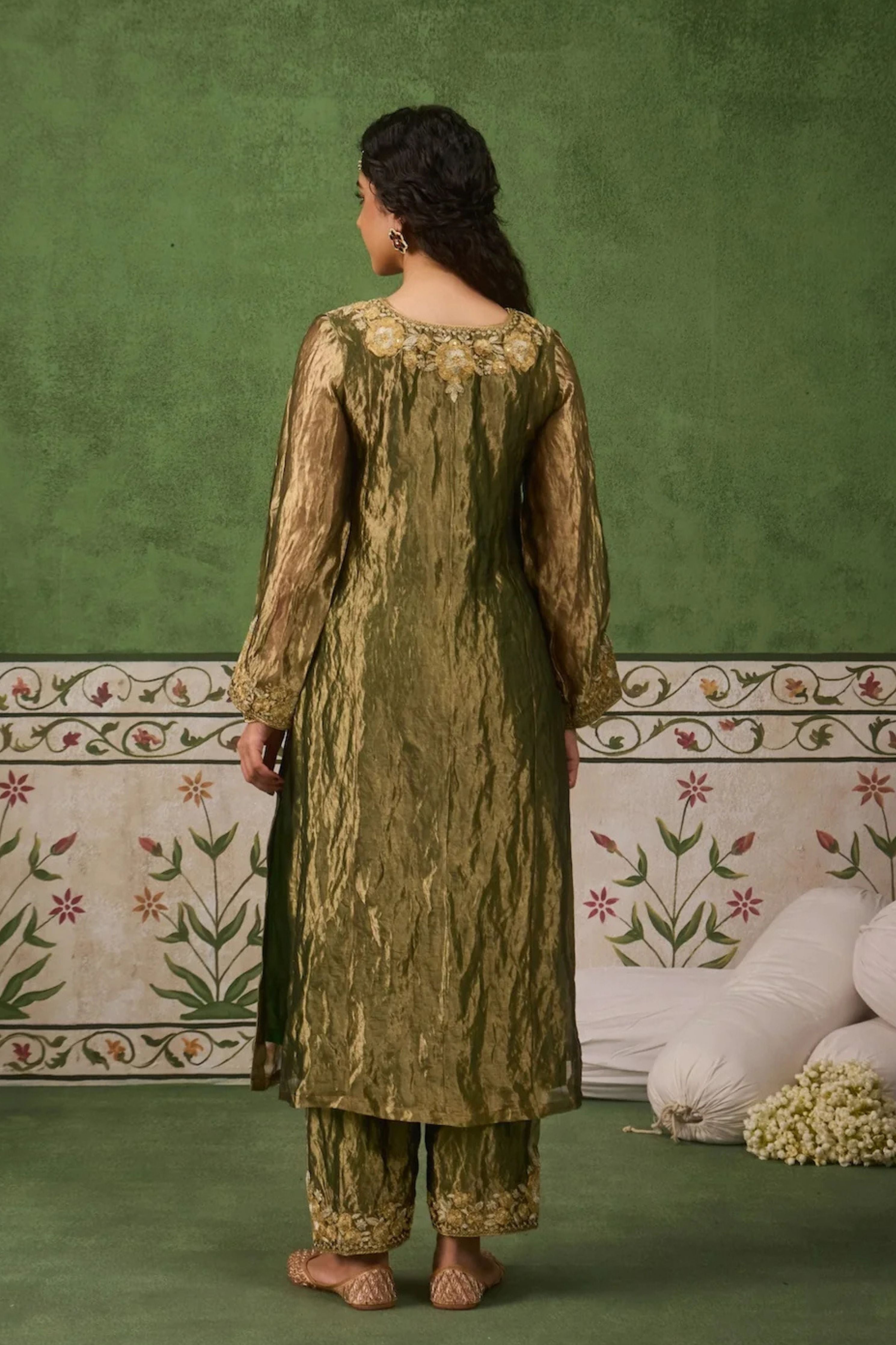 Reet Green Tissue Kurta Set
