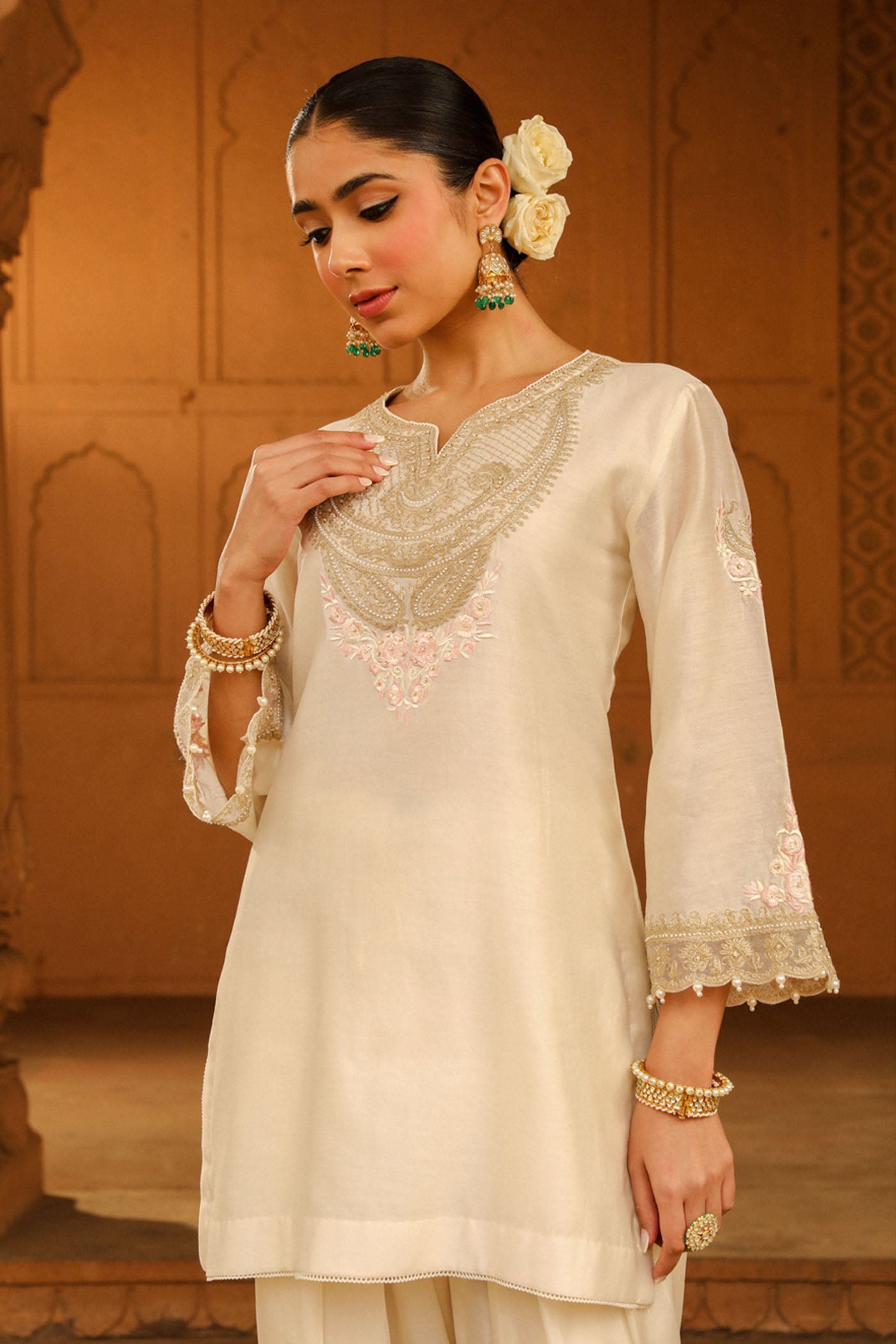 Ashira Daisy Ivory Kurta With Salwar