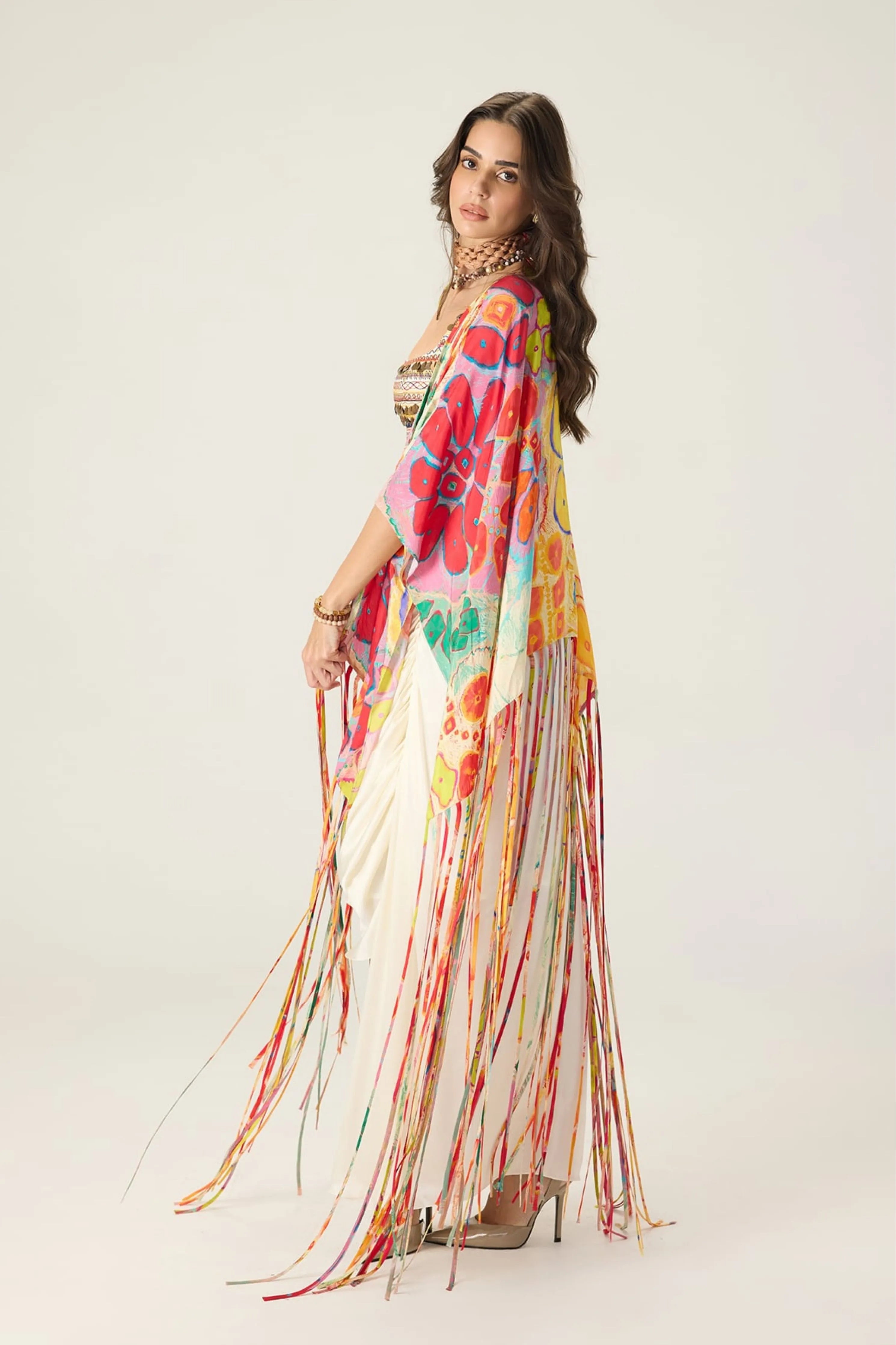 Melanine Bustier With Leni Cape & Quincy Skirt