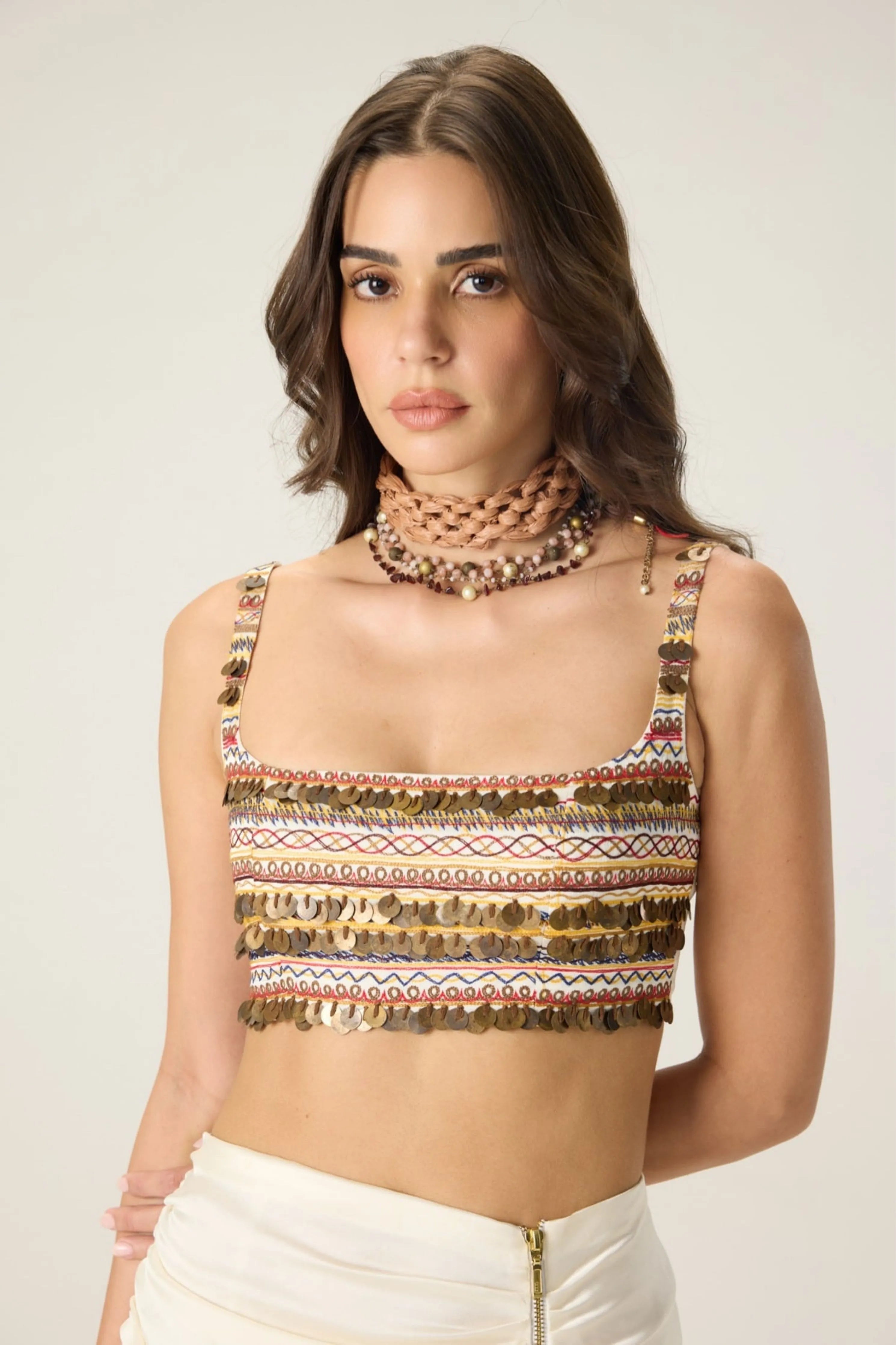Melanine Bustier With Leni Cape & Quincy Skirt