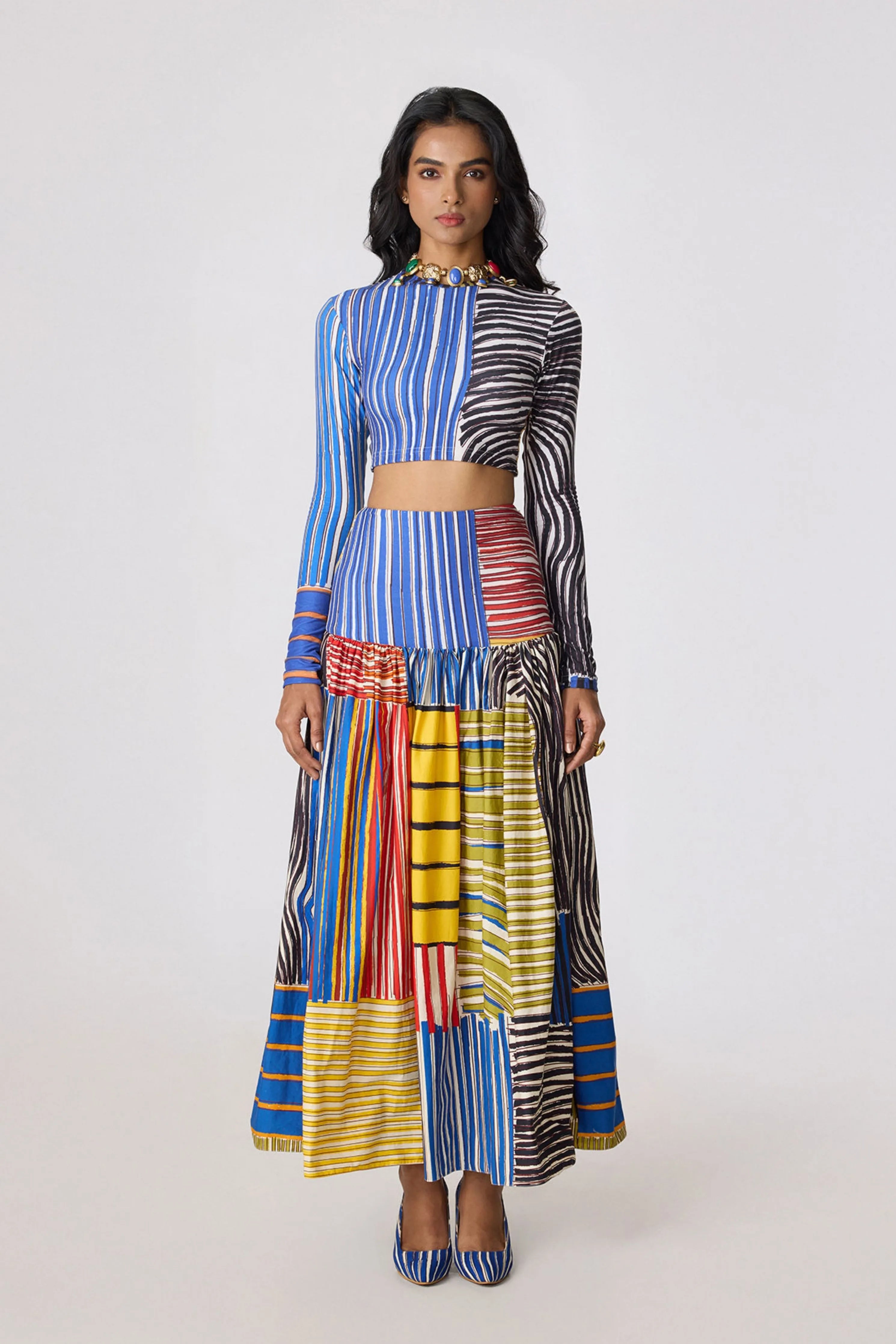 Zavi Blouse With Jsper Skirt