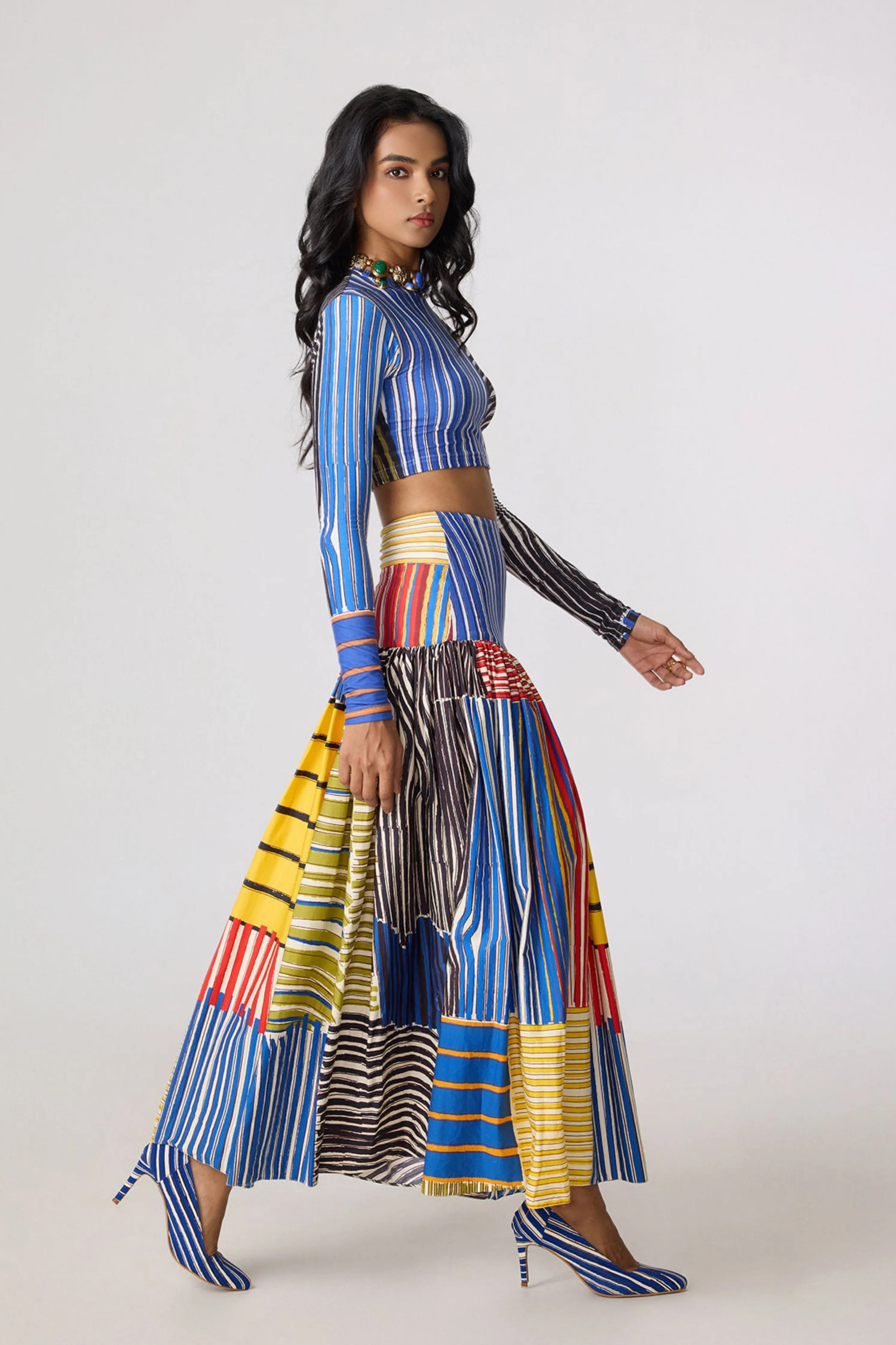 Zavi Blouse With Jsper Skirt