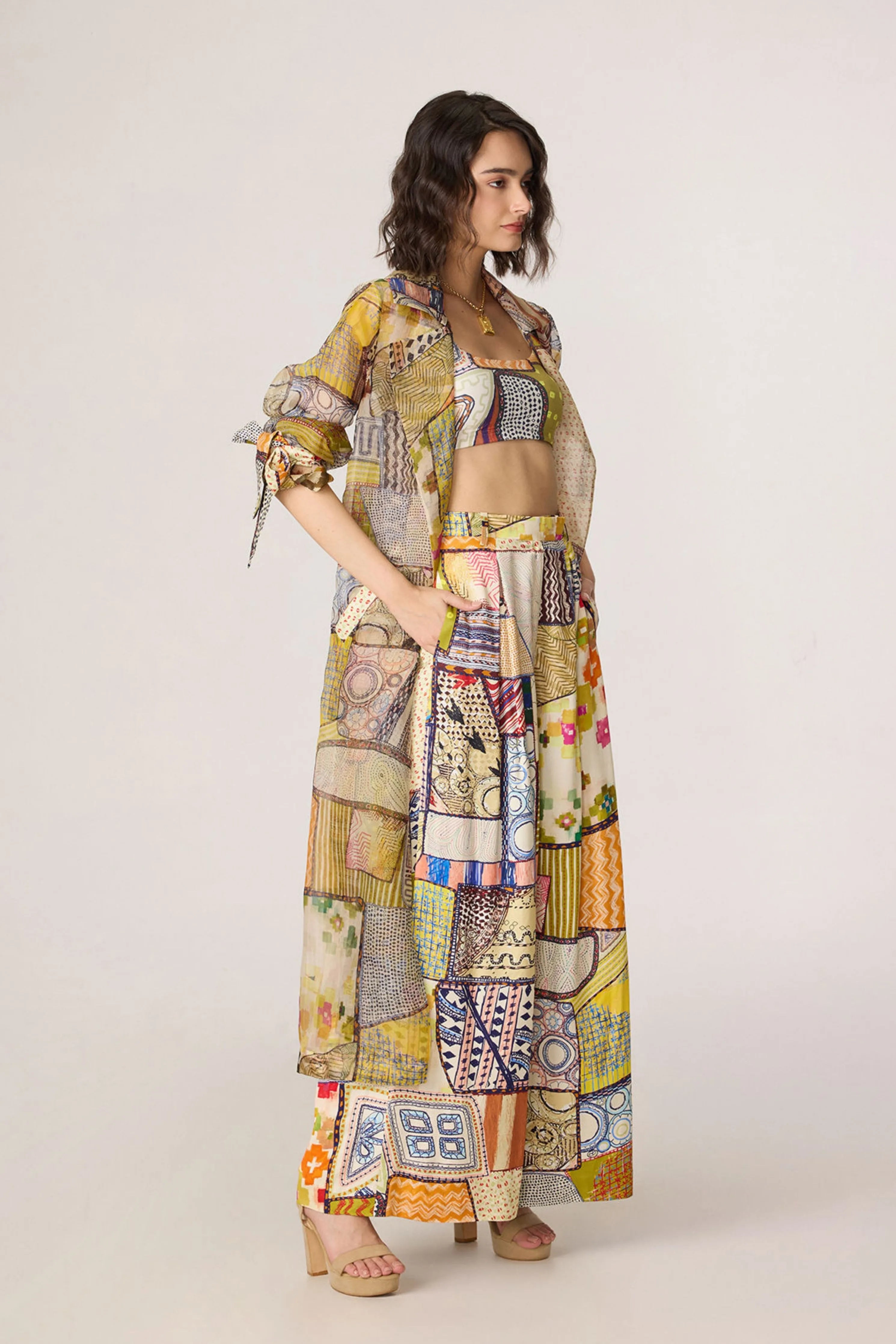 Belen Trench With Juniper Bustier & Jeja Trousers