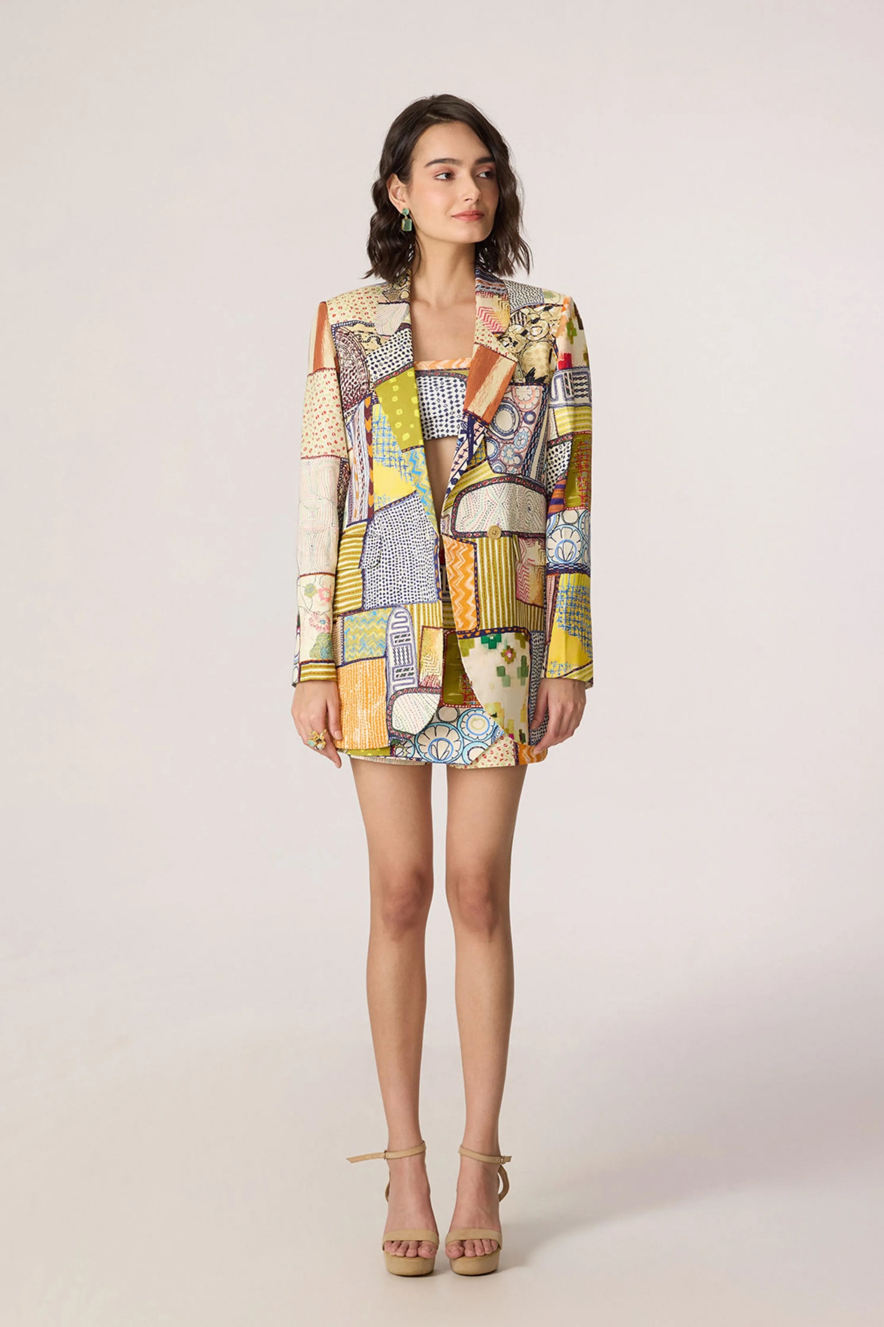 Rebekkah Blazer With Juniper Bustier & Cinnora Skort