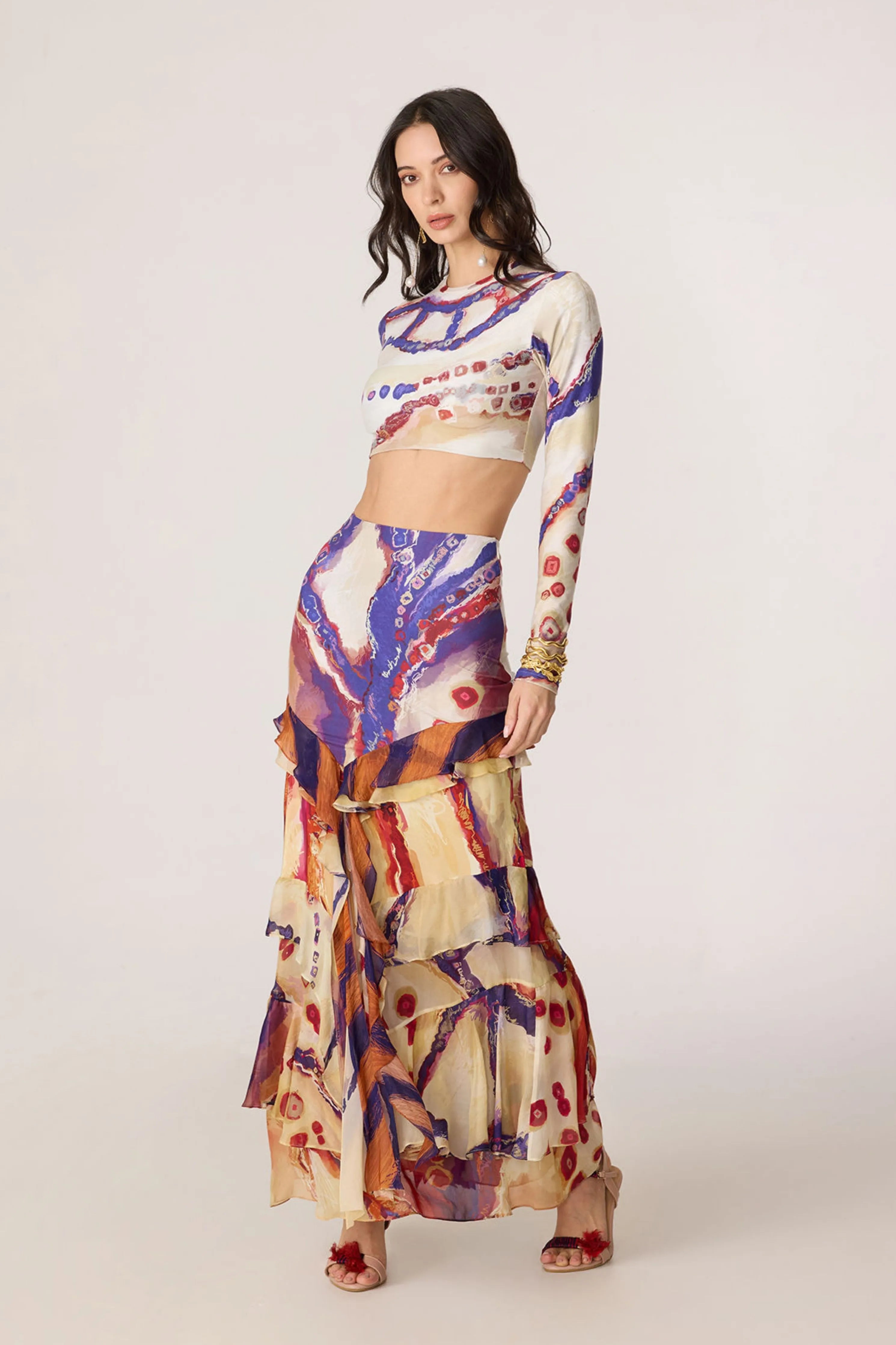 Zavi Blouse With Marieya Skirt