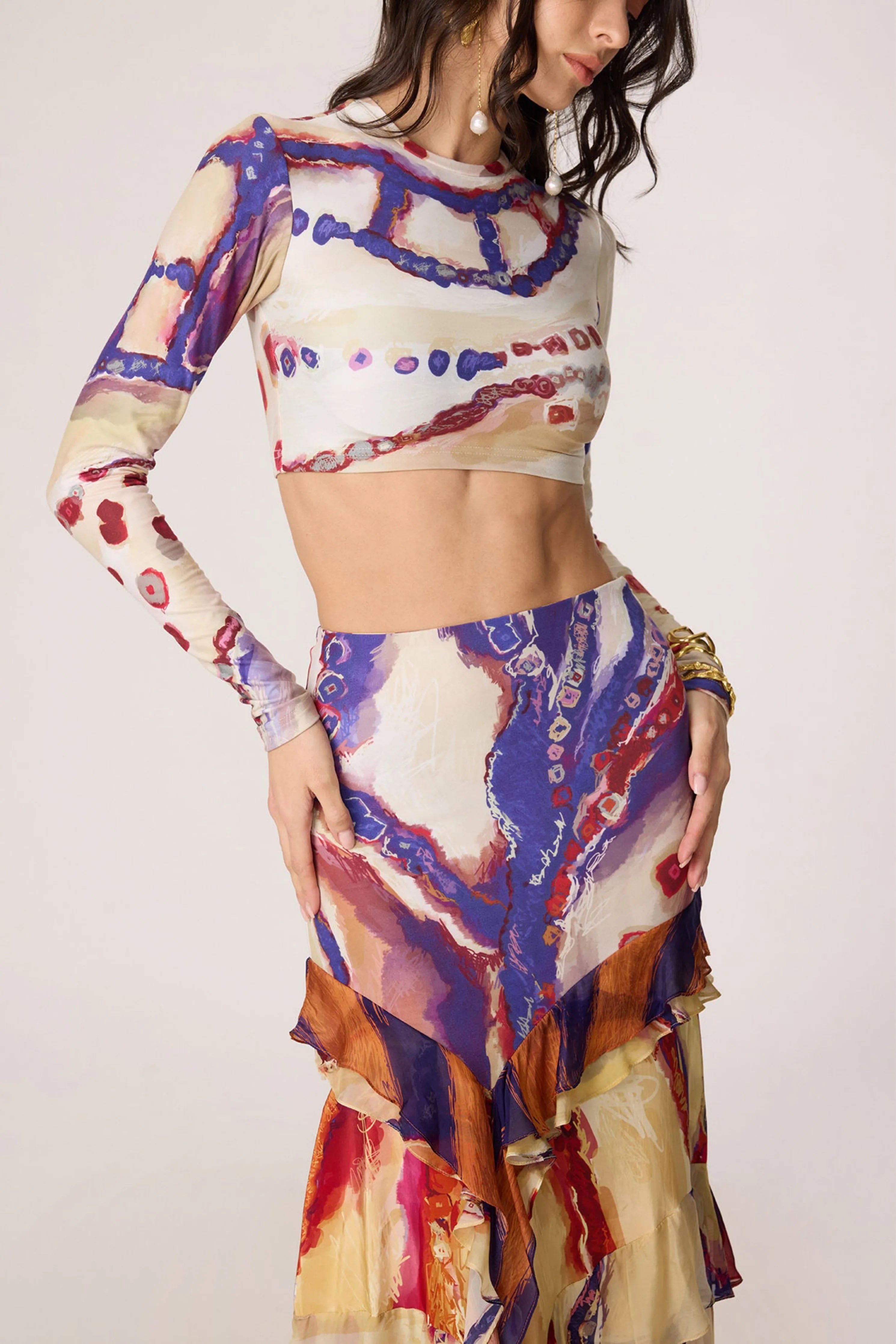 Zavi Blouse With Marieya Skirt