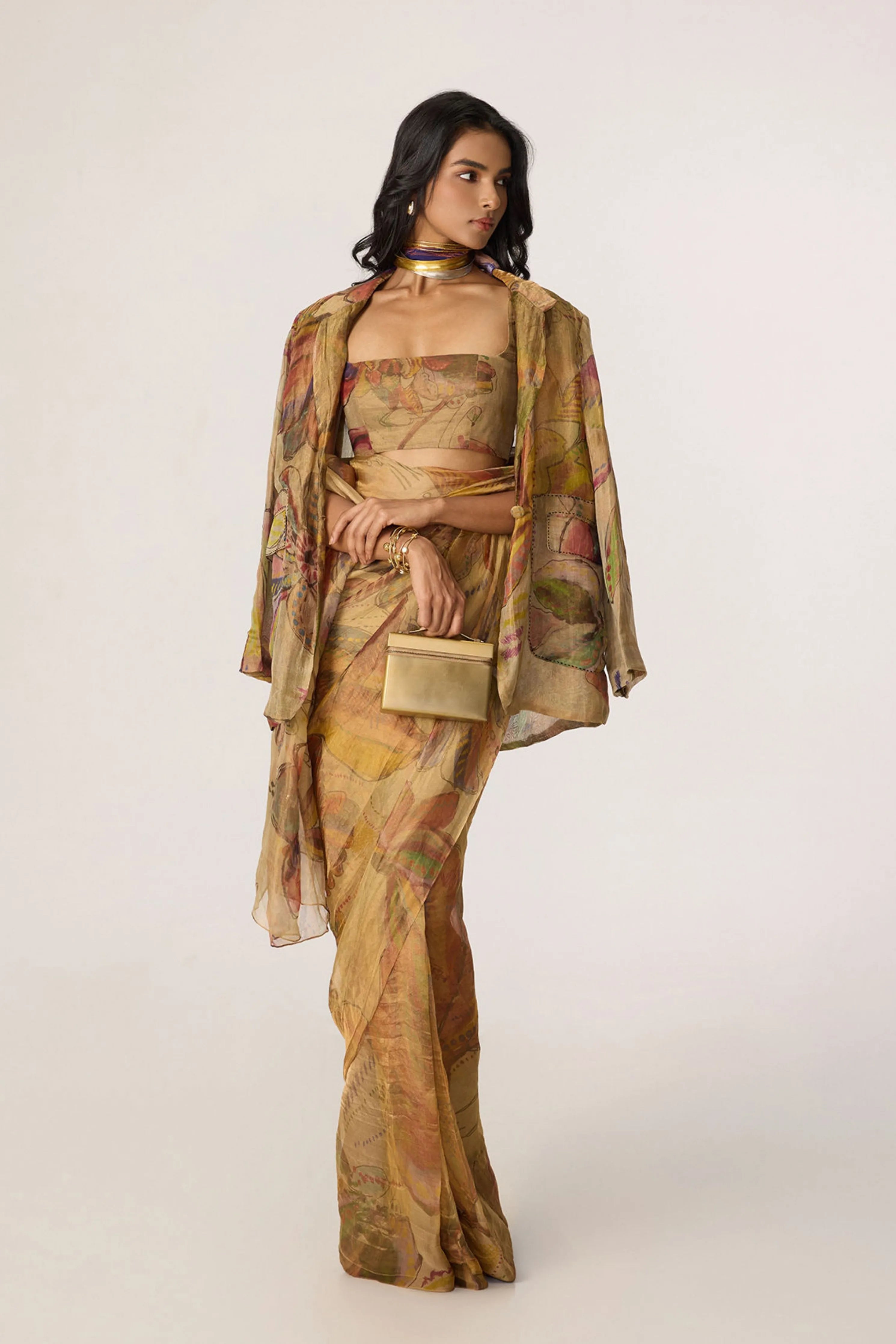 Micah Blazer With Agatha Sari & Malaika Blouse