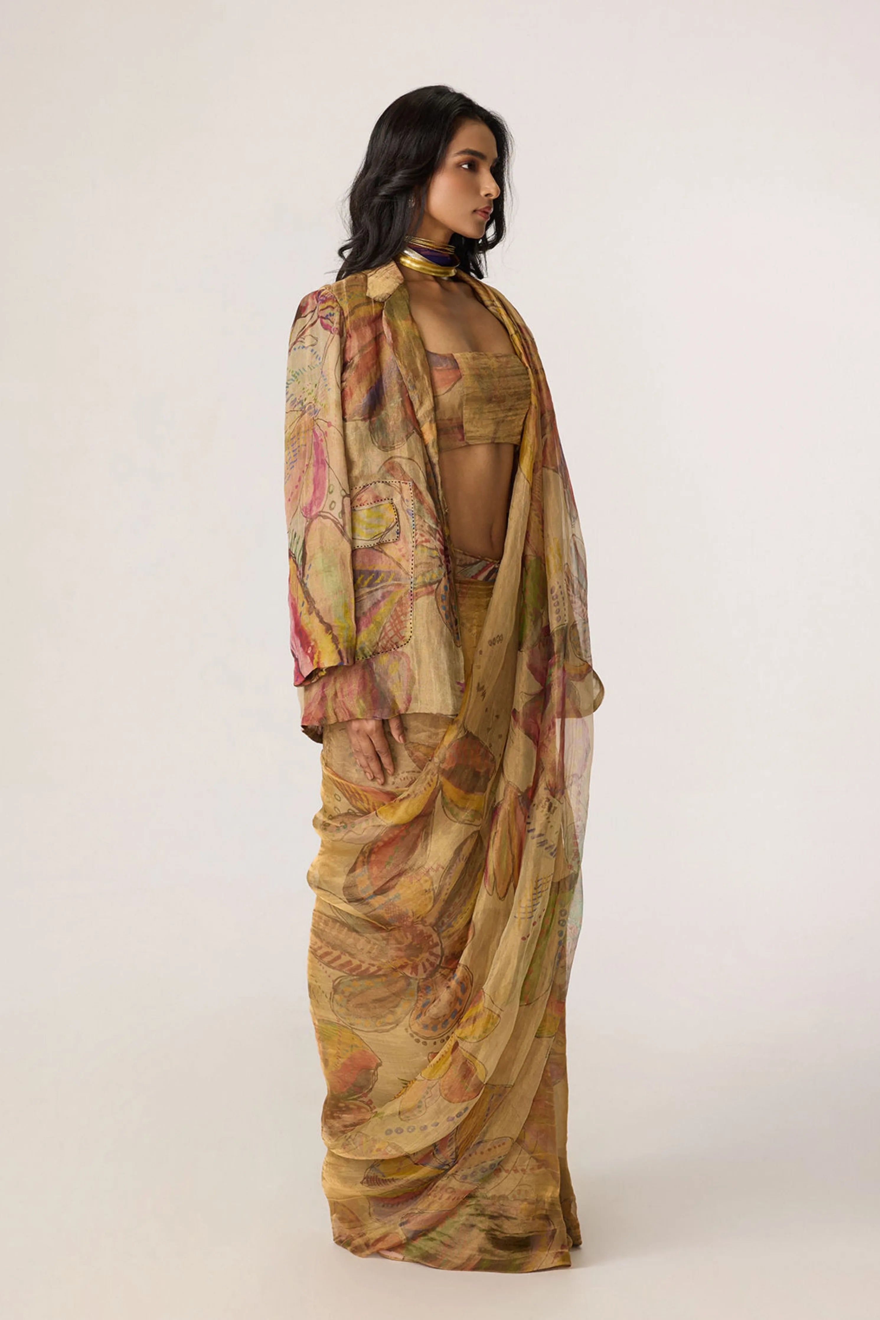 Micah Blazer With Agatha Sari & Malaika Blouse