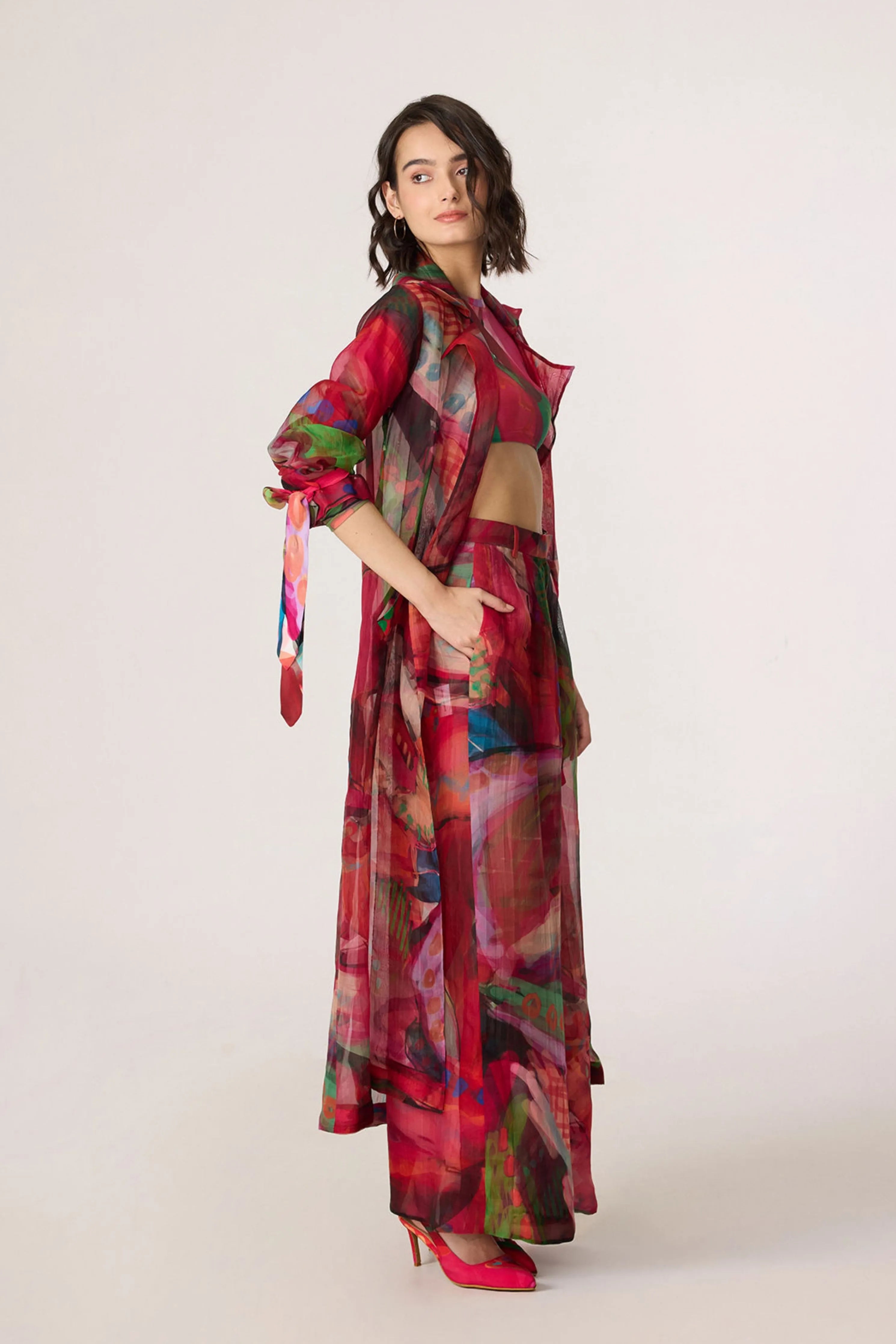Belen Trench With Zavi Blouse & Vellora Trousers