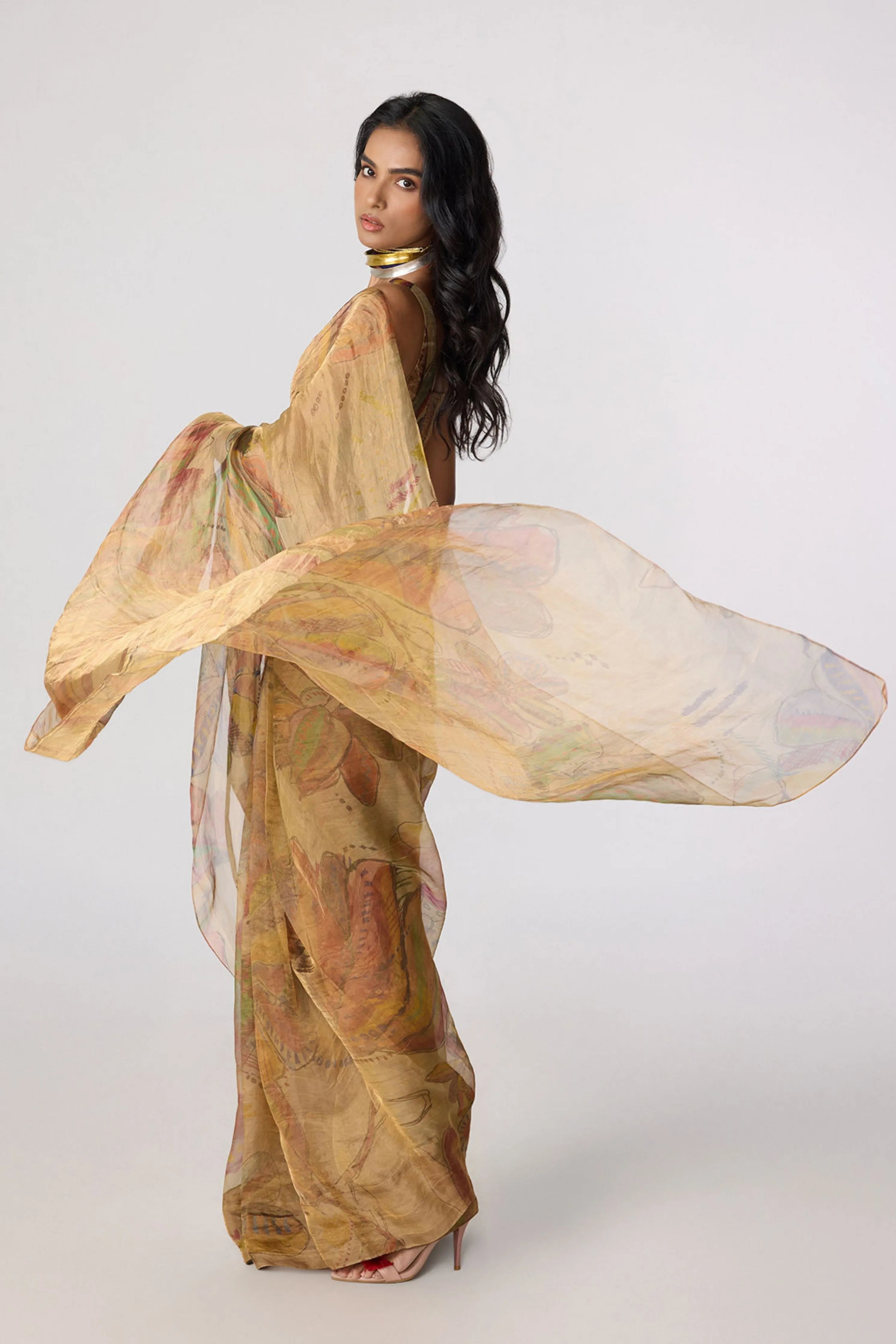 Vaani kapoor In Agatha Sari With Malaika Blouse (Copy