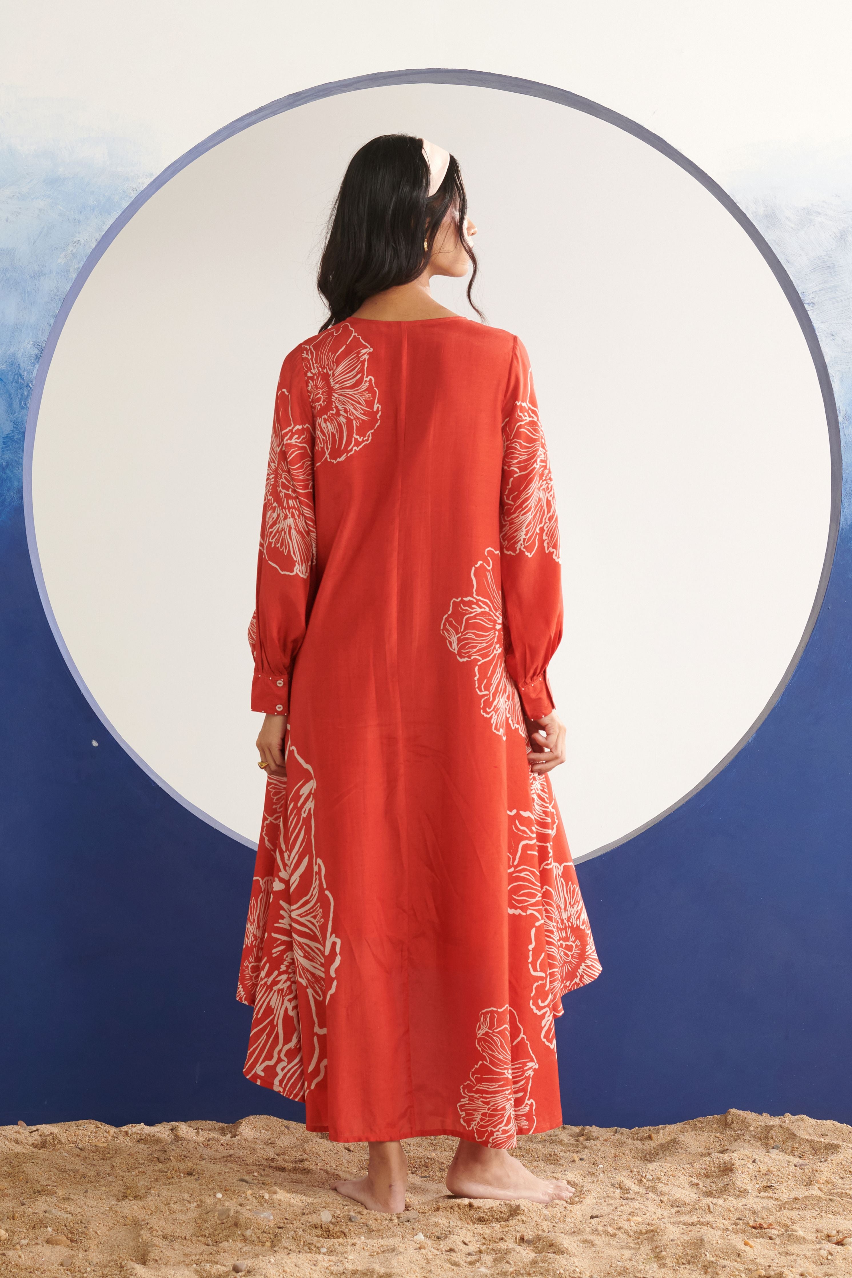 Celeste Coral High-Low Dress