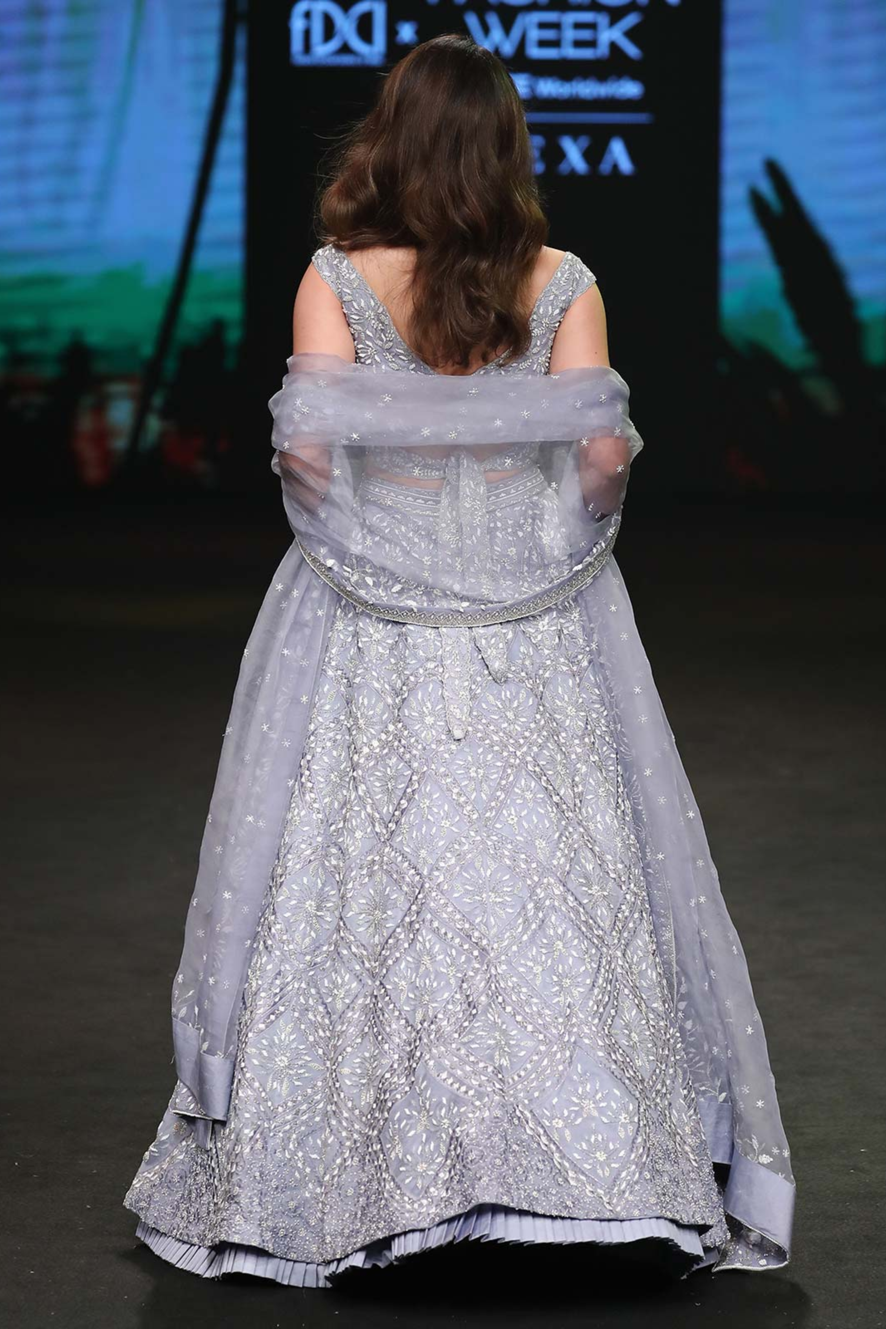 Kangana Ranaut In Lilac Blue Lehenga set