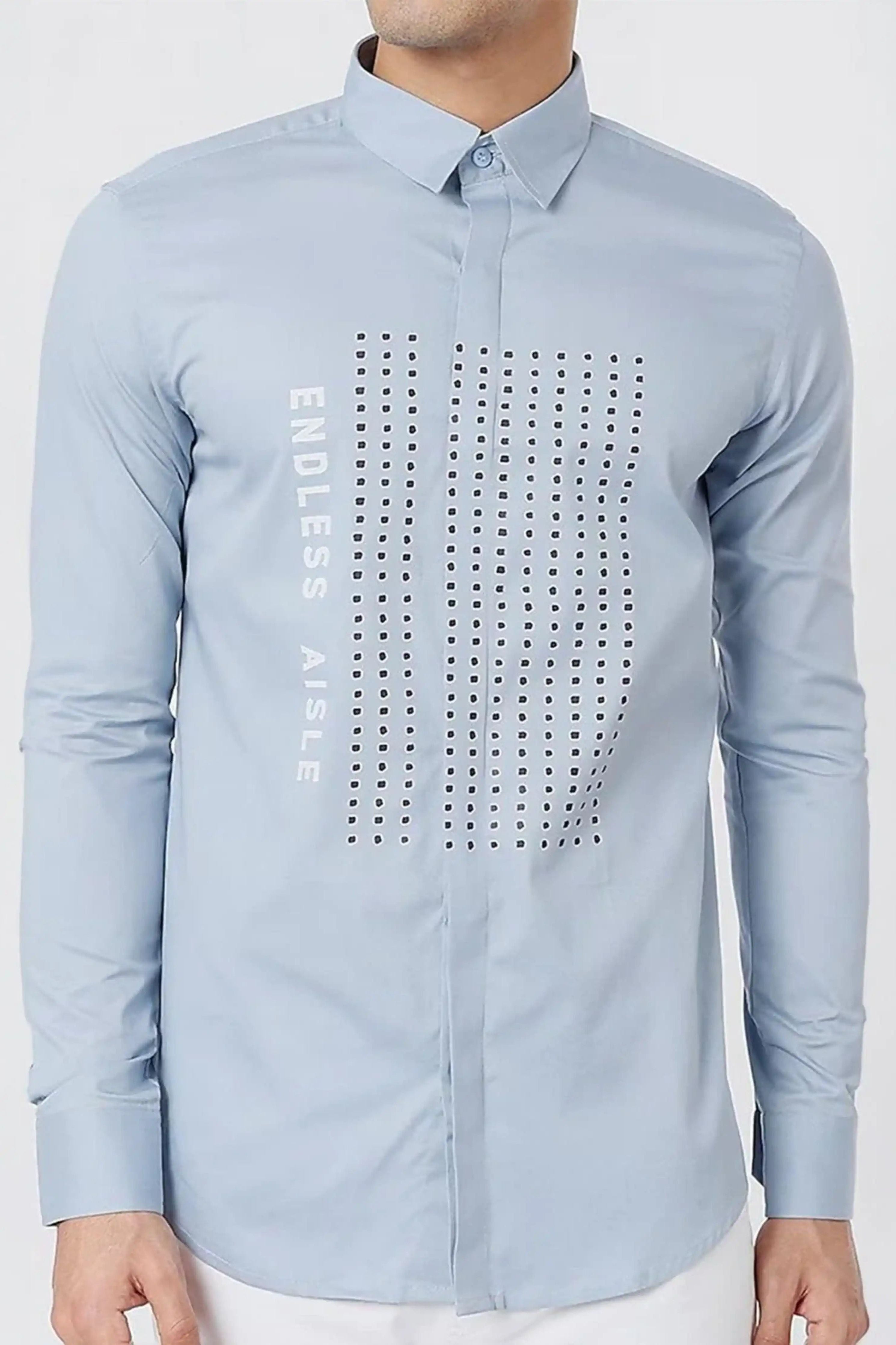 Printed Blue Shirt