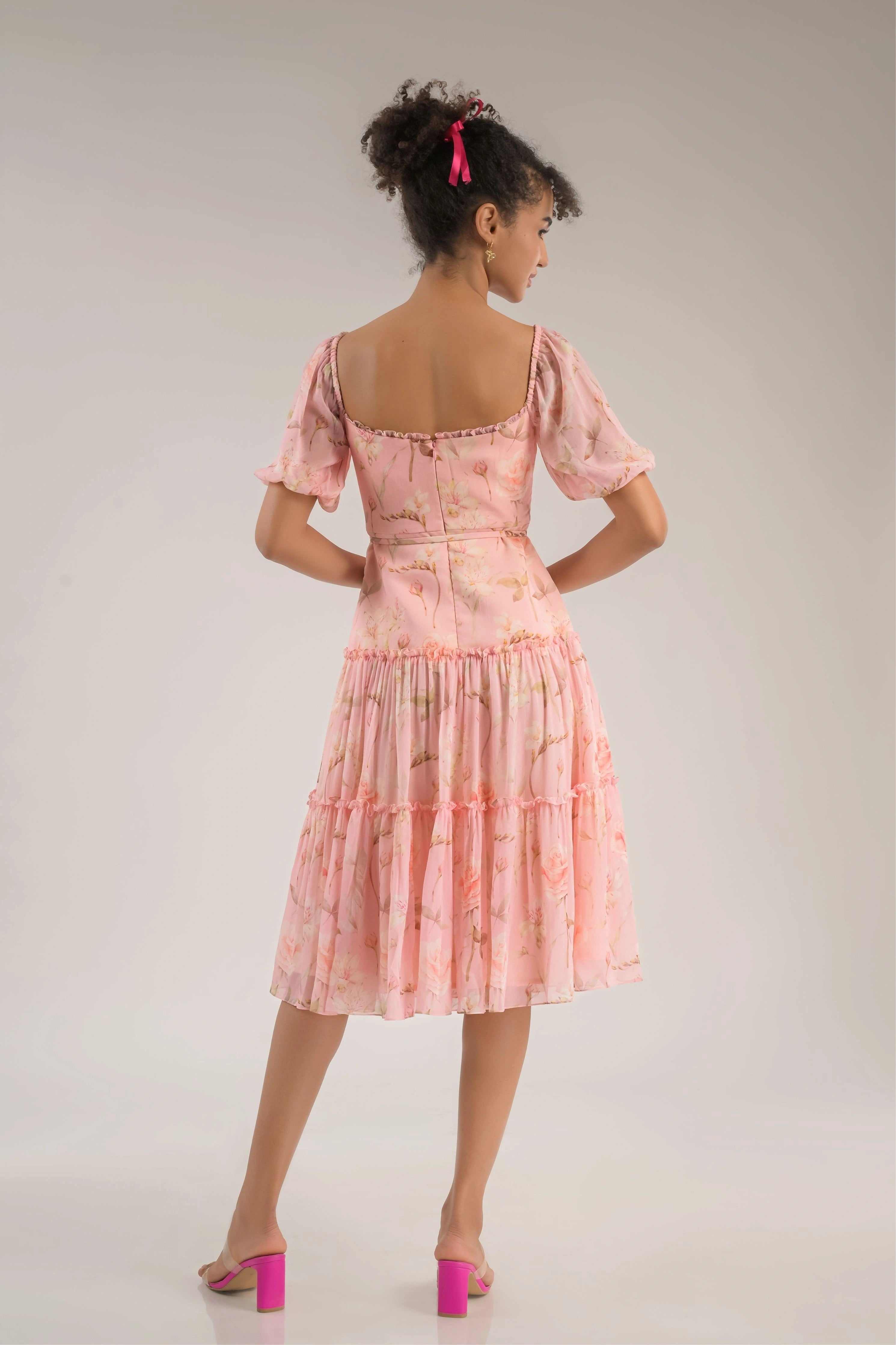 Dahlia Pink Floral Dress