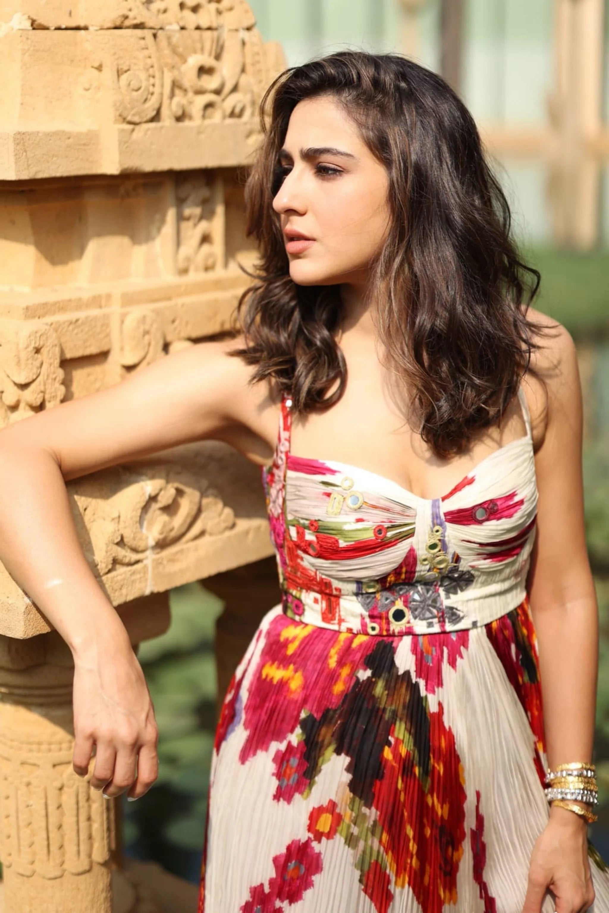 Sara Ali khan In Chiffon Asymmetric Dress