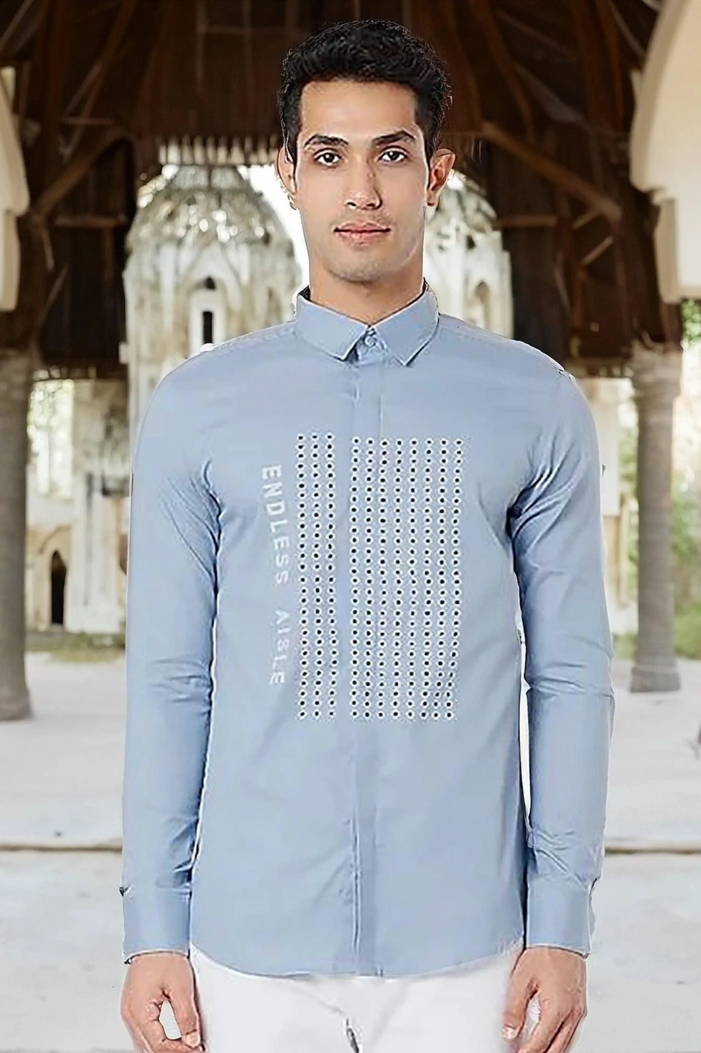 Printed Blue Shirt