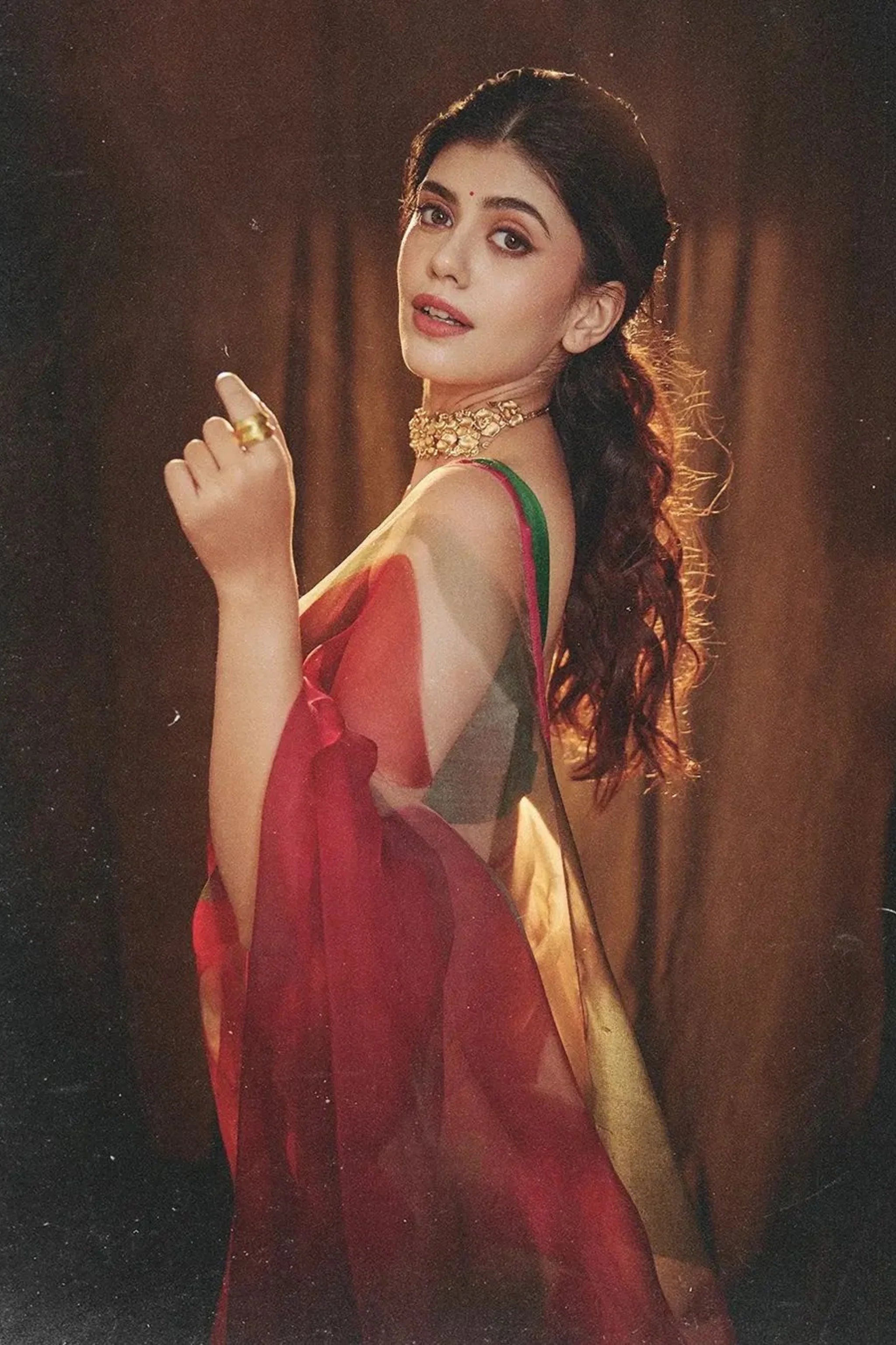 Sanjana Sanghi in Lei Lani Red Saree